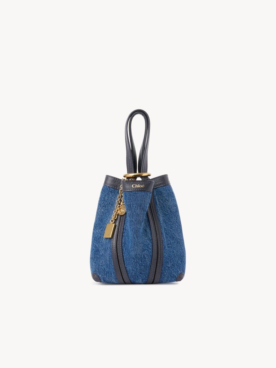 CHLOE Small Chloé Spin tote bag in denim Ashes Blue by CHLOE