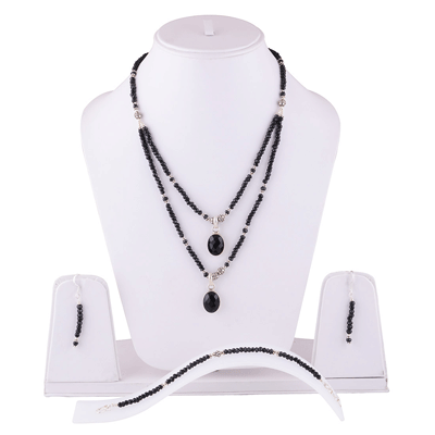 925 Sterling Silver Black Onyx Jewellery Set - R5000098-19