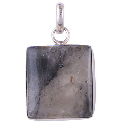 Black Rutile 925 Sterling Silver Pendant - R100034-2