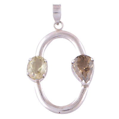 Lemon Quartz 925 Sterling Silver Pendant - R300232-11