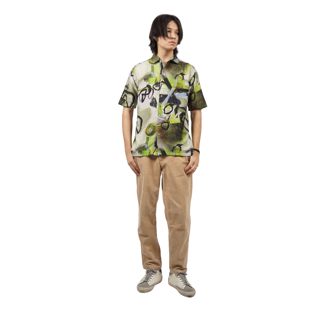 GREEN PULSE ART PRINTED SHIRT by GREY AREA