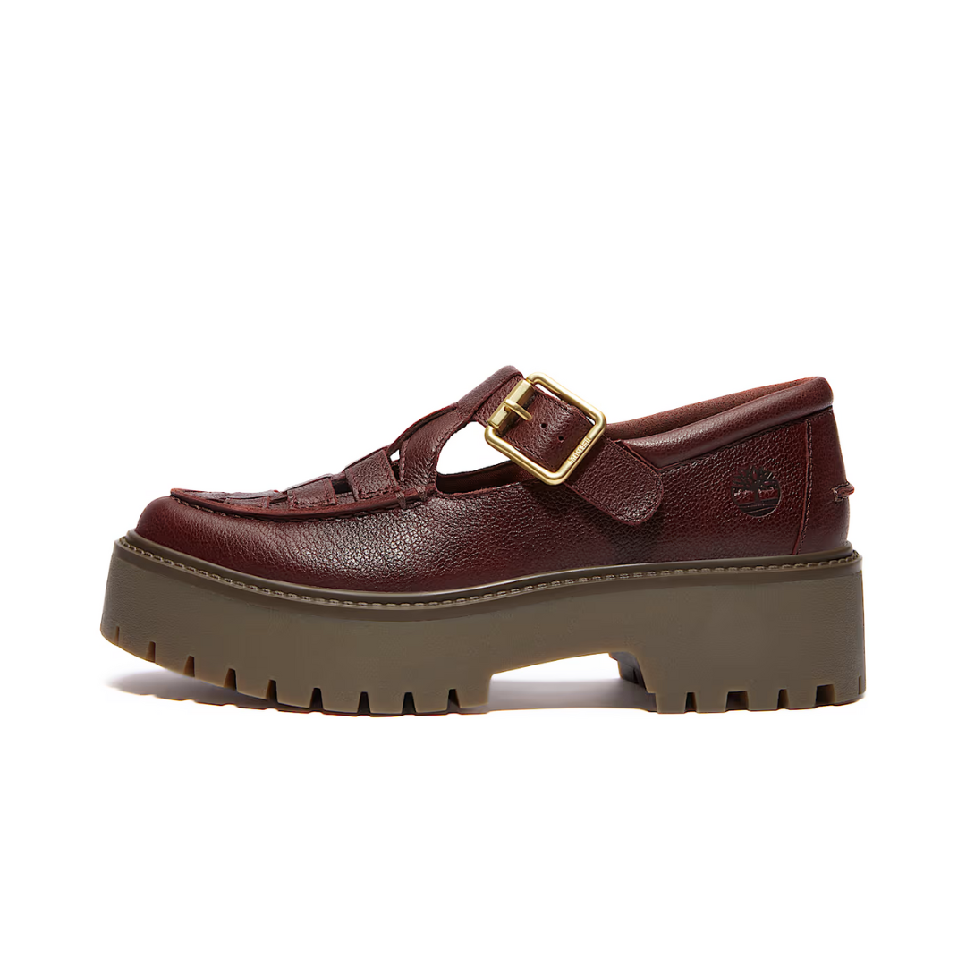 Timberland Stone Street Platform Buckle Burgundy Full-Grain (W) by TIMBERLAND
