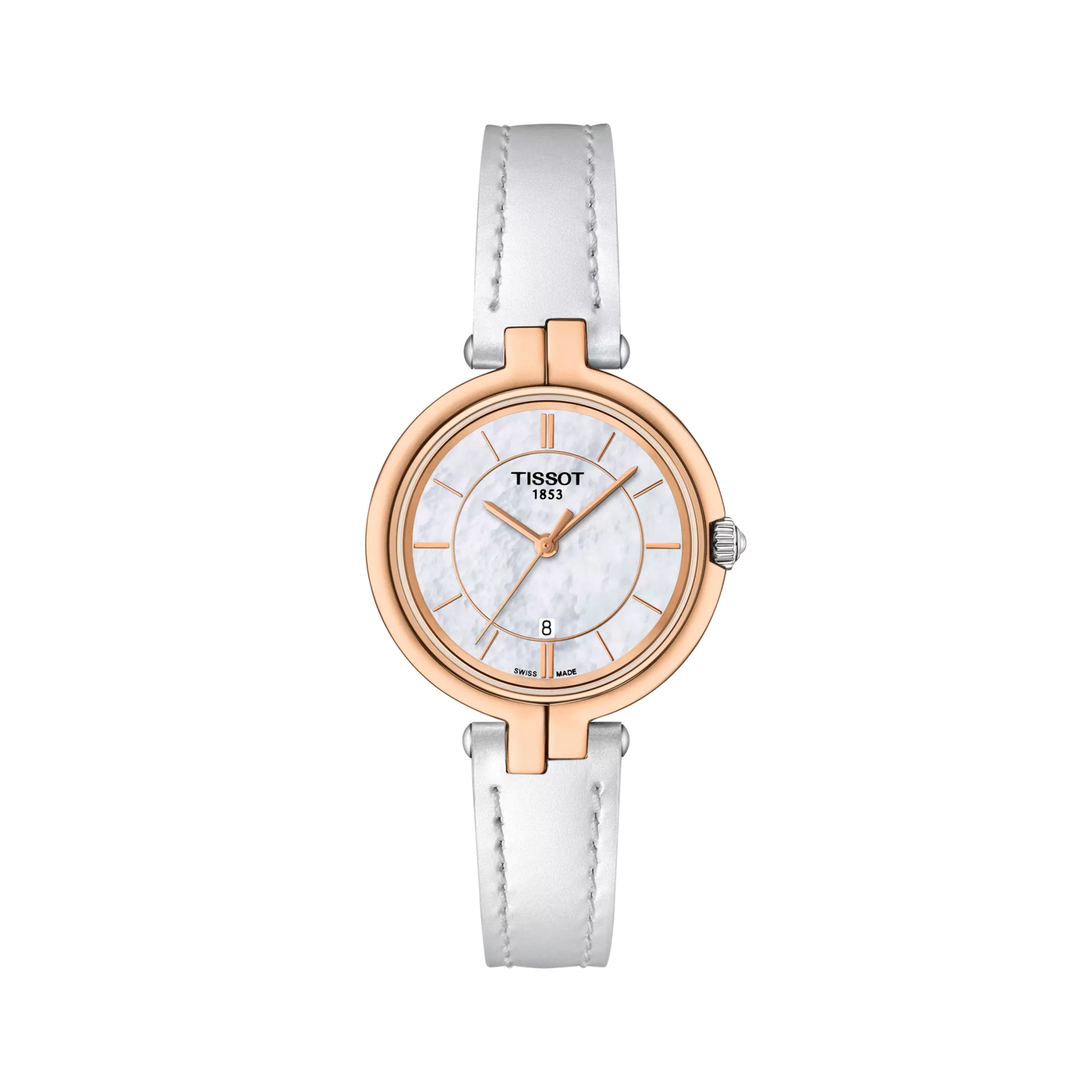 Women’s Tissot Flamingo 30mm T094.210.26.111.01 Quartz White Mother-of-Pearl Dial Rose Gold Watch - Zeuskicks