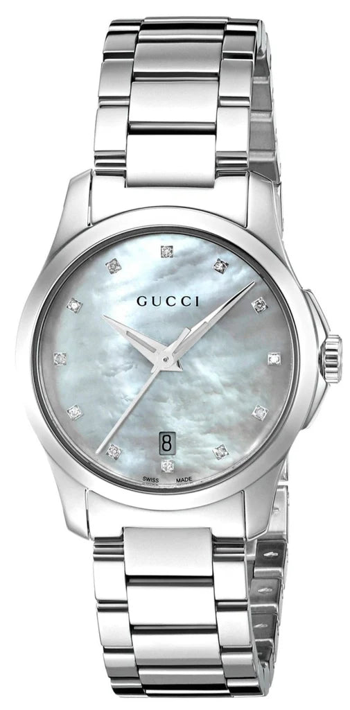 Ladies Gucci G-Timeless YA126542 Mother-of-Pearl Stainless Steel Watch