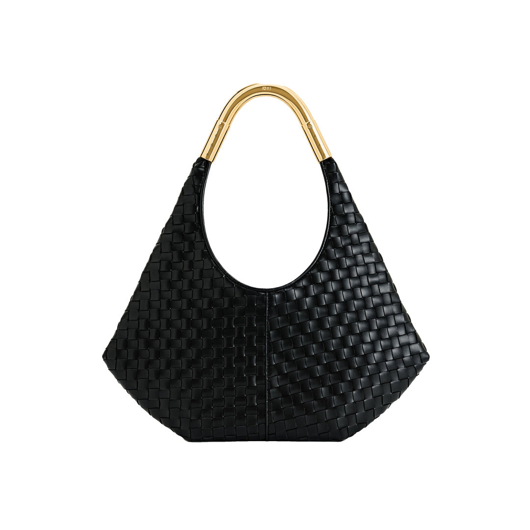 JW PEI Olivia Hand-Woven Metal Handle Hobo Bag - Black by JW PEI