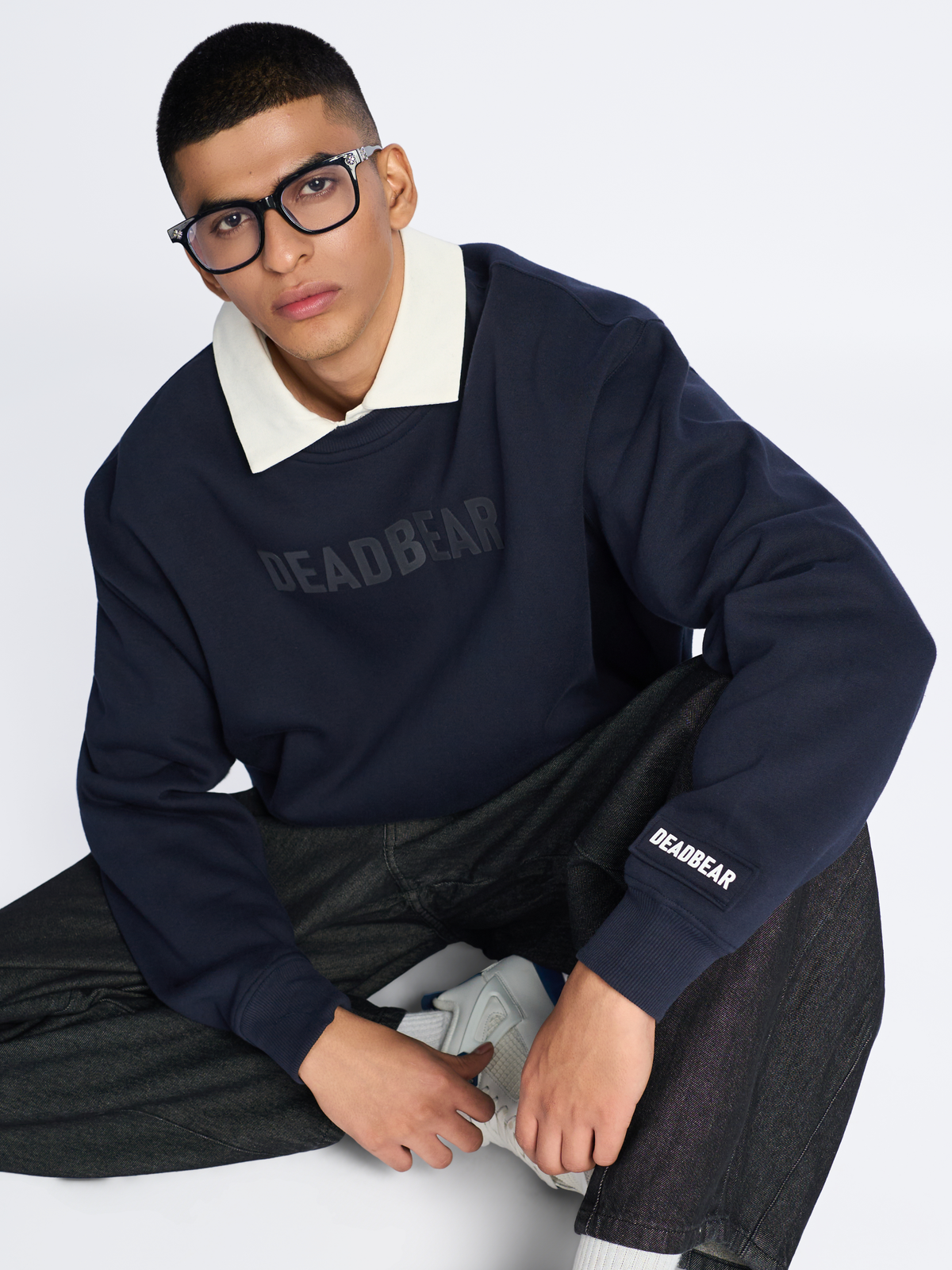 Basic Sweatshirt Navy by DEADBEAR