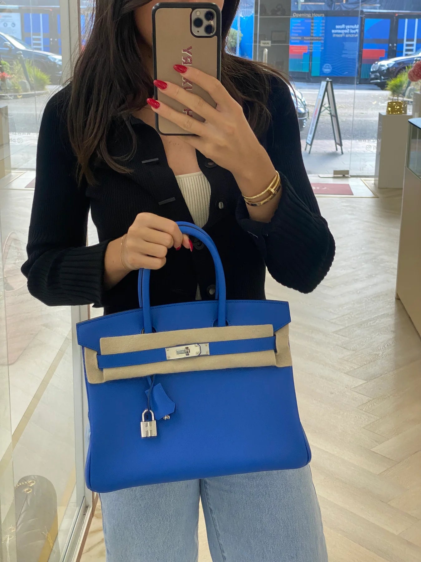 Hermès Birkin 30 – Bleu Électrique Epsom Leather with Palladium Hardware - Zeuskicks