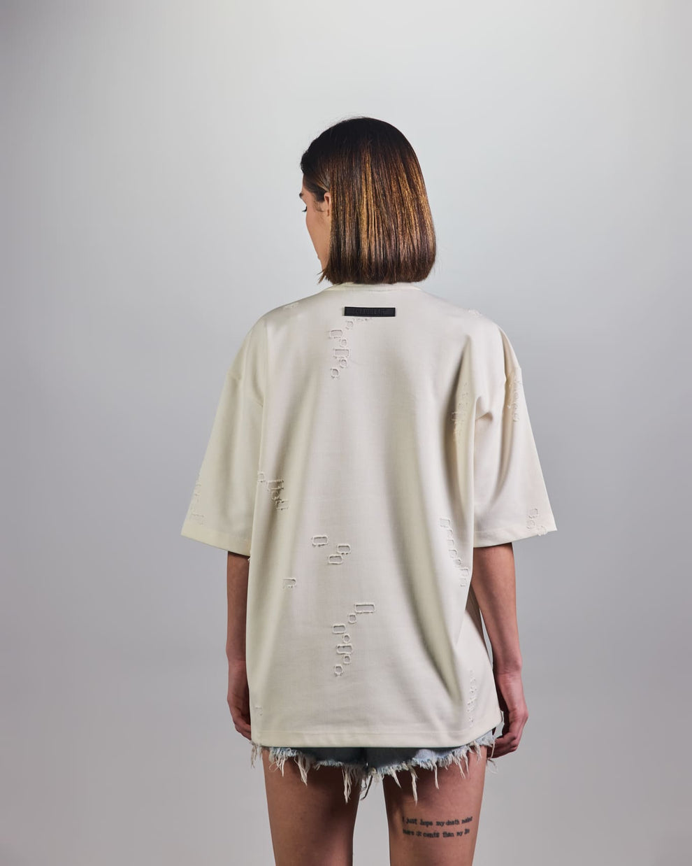 Distressed Cream White Tee 2.0 by DEADBEAR