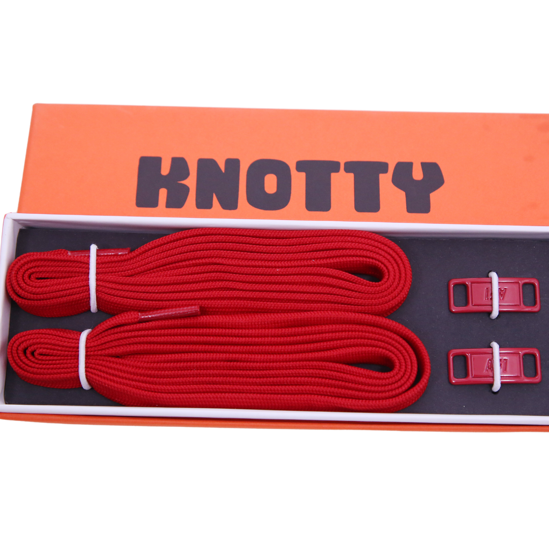 Red Ruby Classic Lace + Red Dubrae ( Lace Tag) Combo by KNOTTY