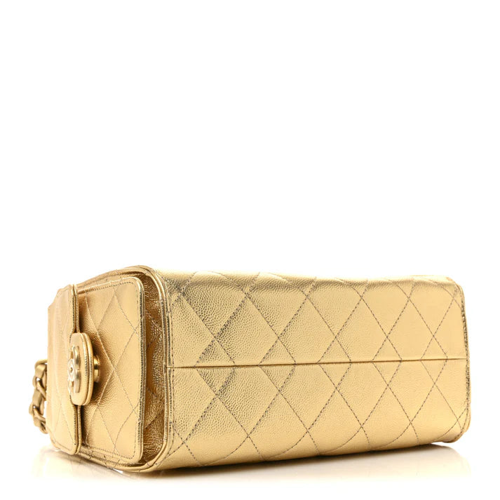 Chanel Metallic Caviar Quilted Mini Chanel 25 Handbag – Gold