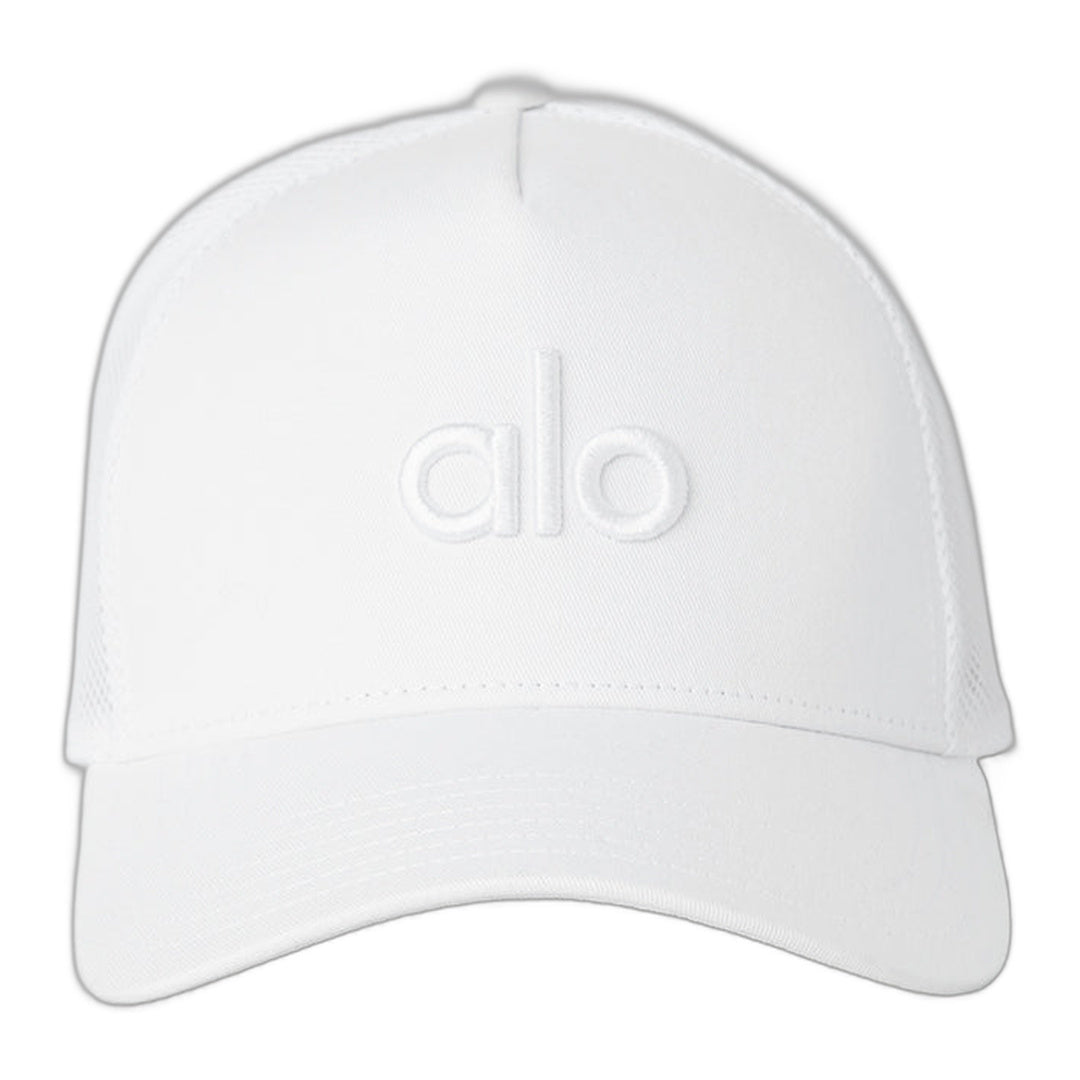 alo District Trucker Hat - White/White by Alo Yoga