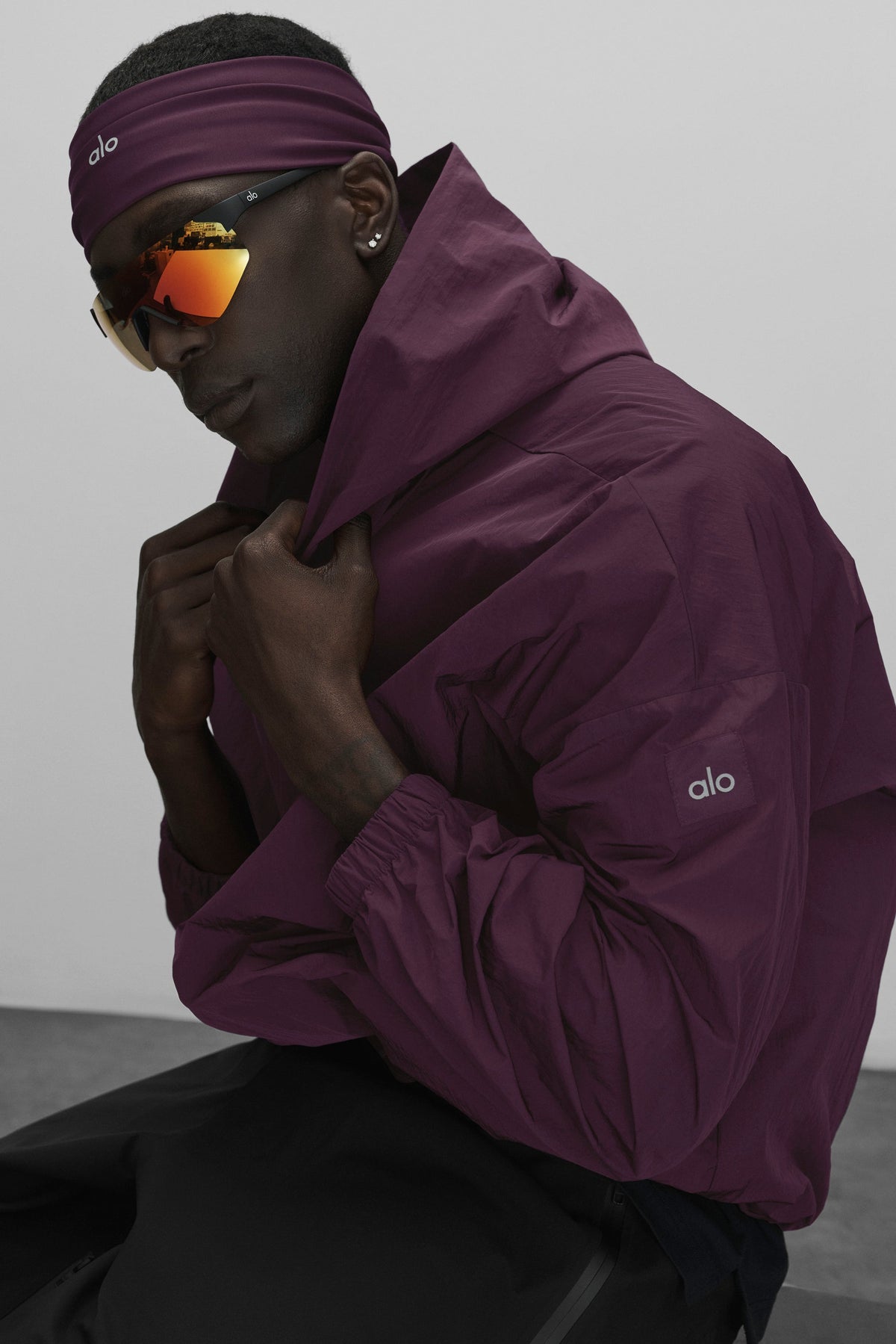 Alo Yoga Airlift Headband in Rich Bordeaux, product image 4 of 4
