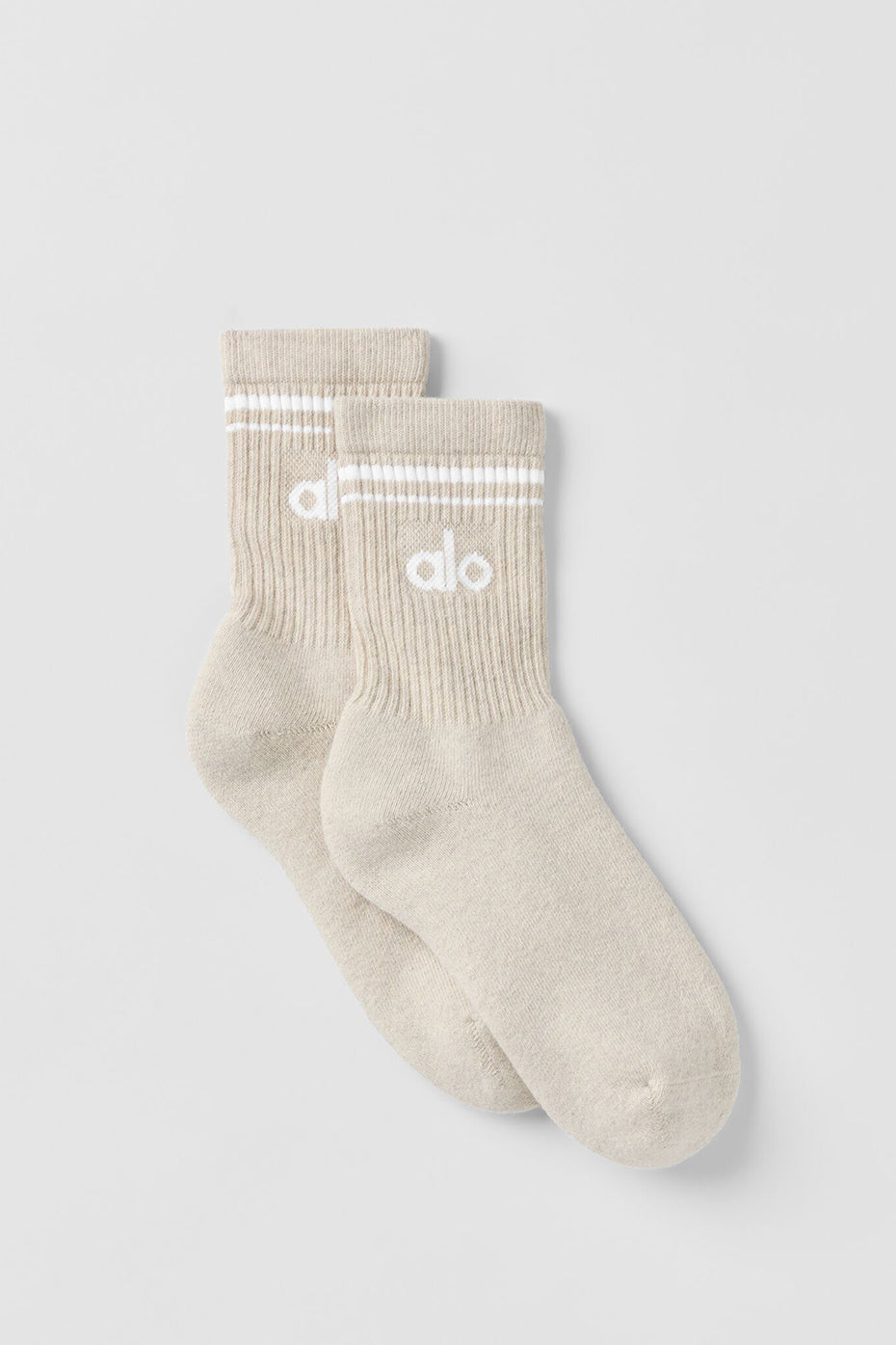 Unisex Half-Crew Throwback Sock - Oatmeal Heather/White (A0480U)