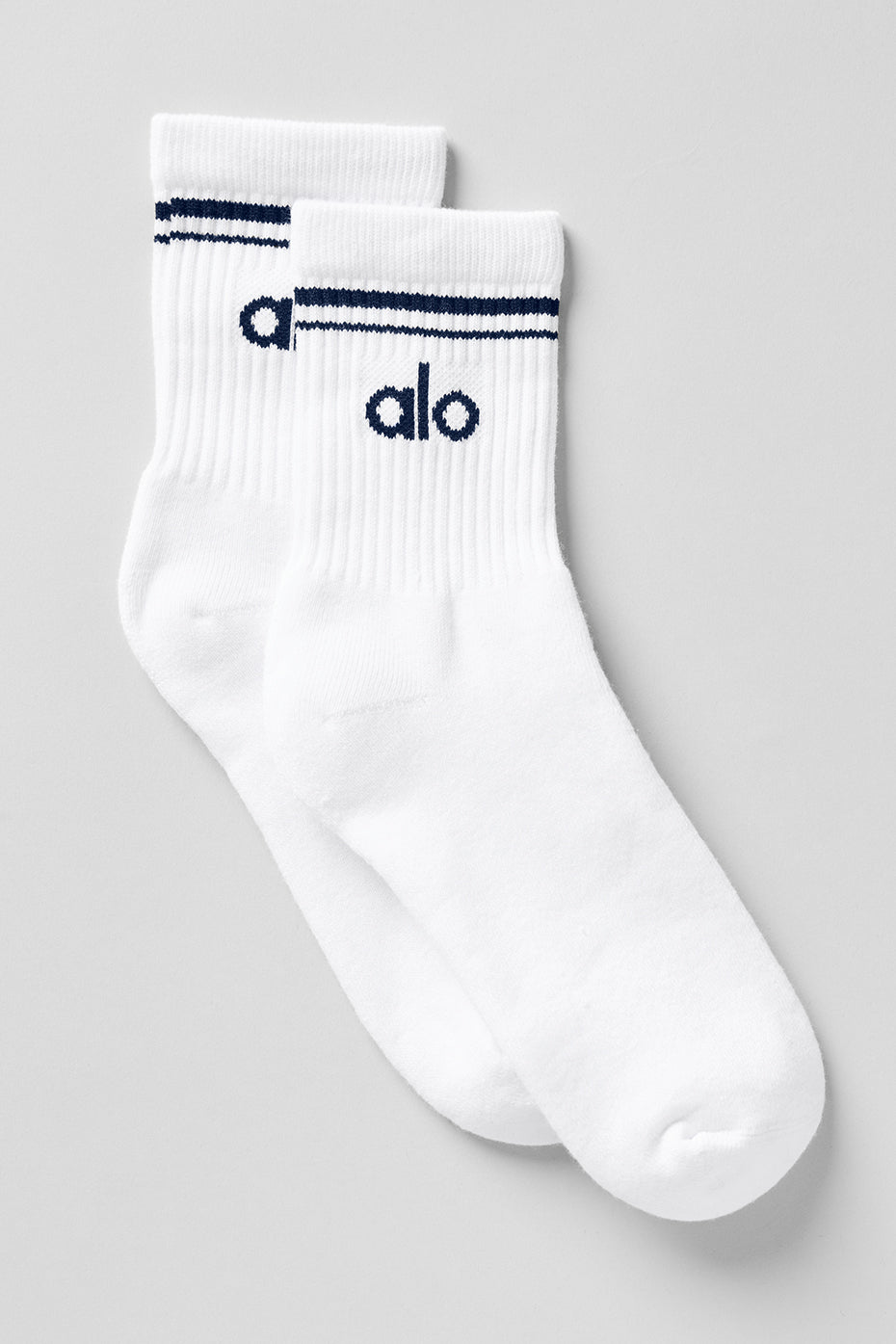 Unisex Half-Crew Throwback Sock - White/Navy (A0480U)