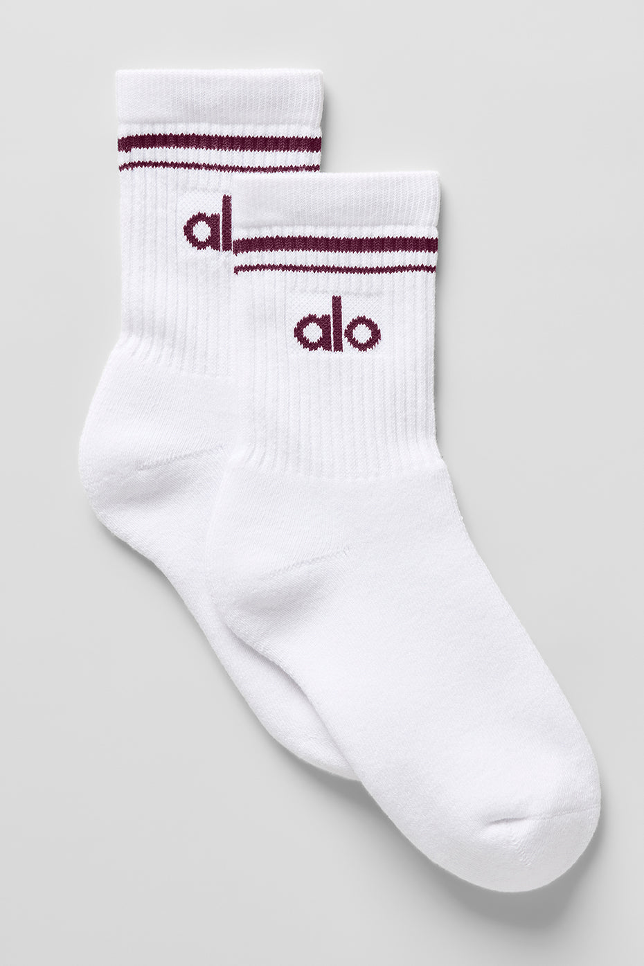 Unisex Half-Crew Throwback Sock - White/Burgundy (A0480U)