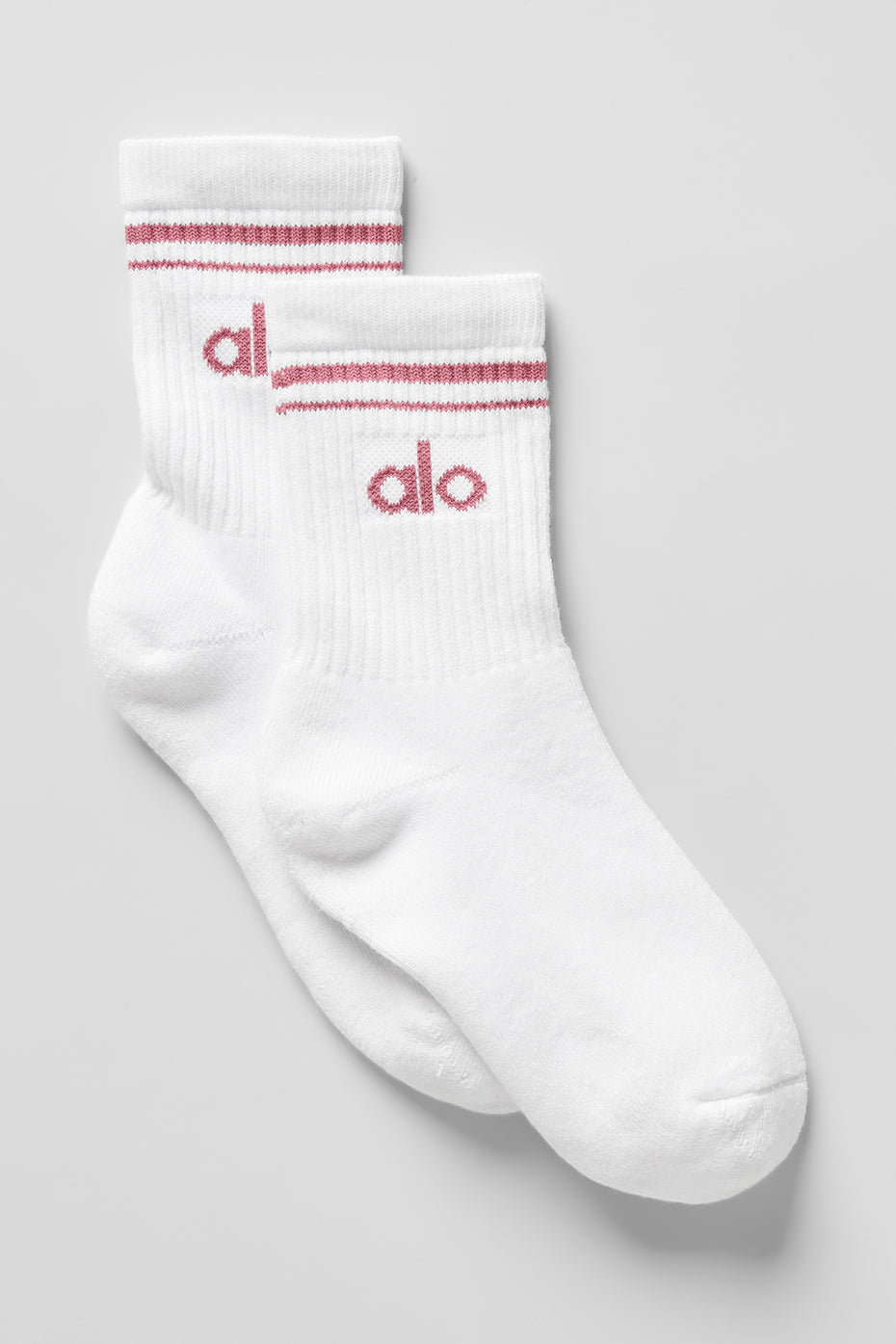 Unisex Half-Crew Throwback Sock - White/Pink Wild Rose (A0480U)