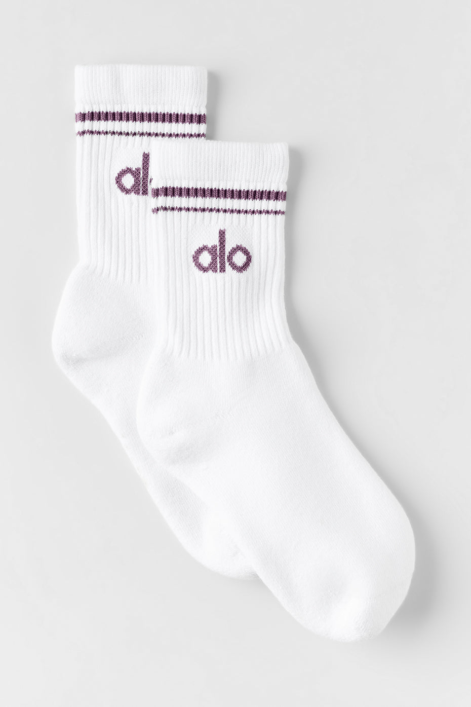 Unisex Half-Crew Throwback Sock - White/Plum Kiss (A0480U)