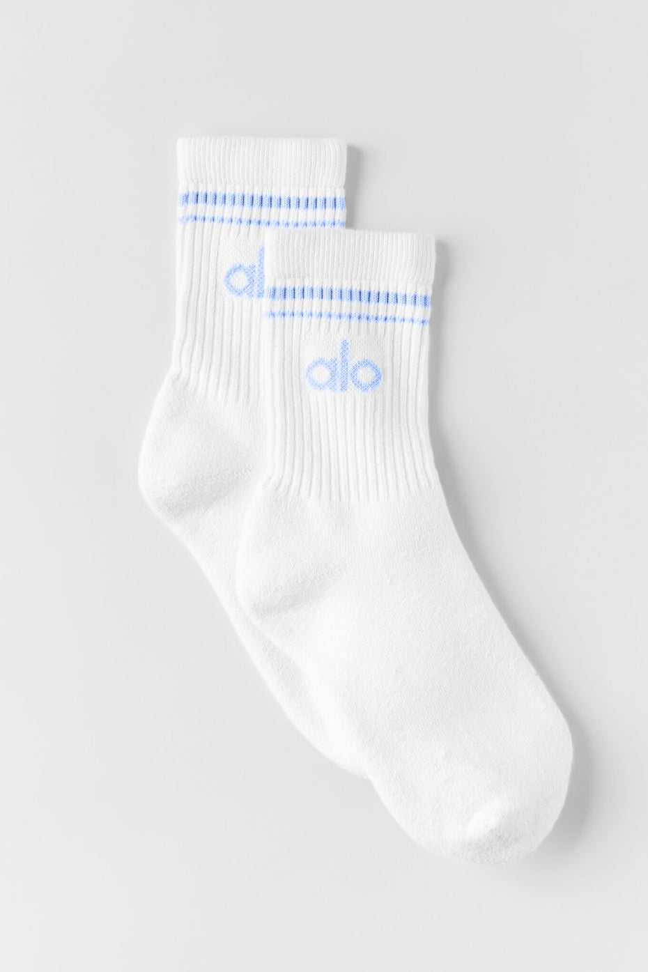 Unisex Half-Crew Throwback Sock - White/Light Provence Blue (A0480U)