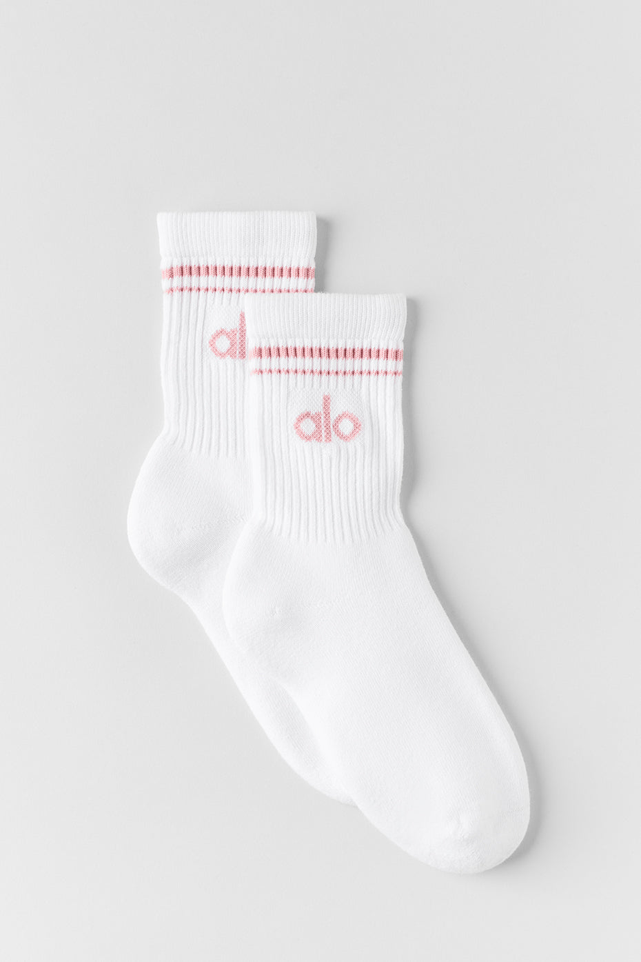 Unisex Half-Crew Throwback Sock - White/Vintage Pink (A0480U)