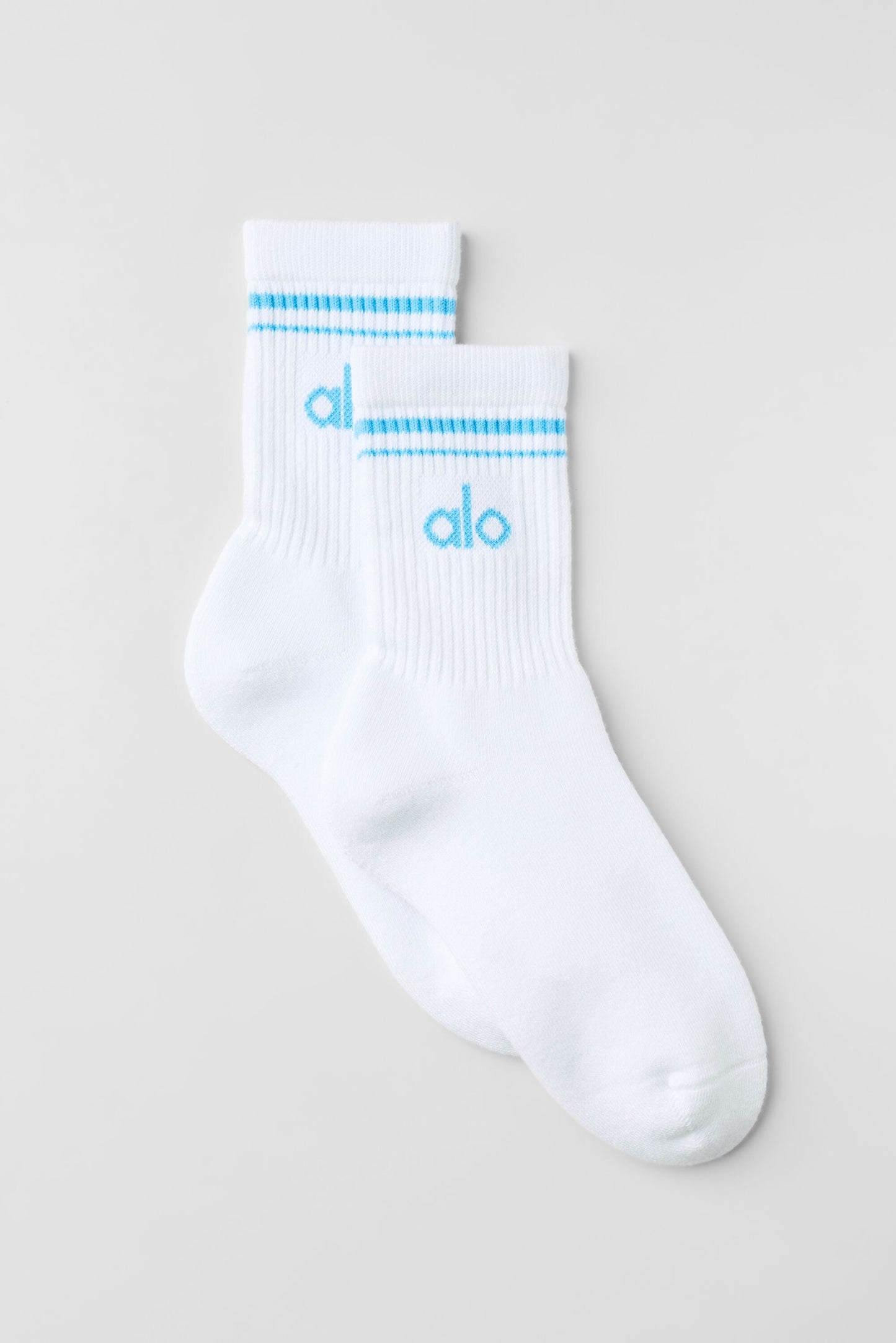 Unisex Half-Crew Throwback Sock - White/Azure Blue (A0480U)