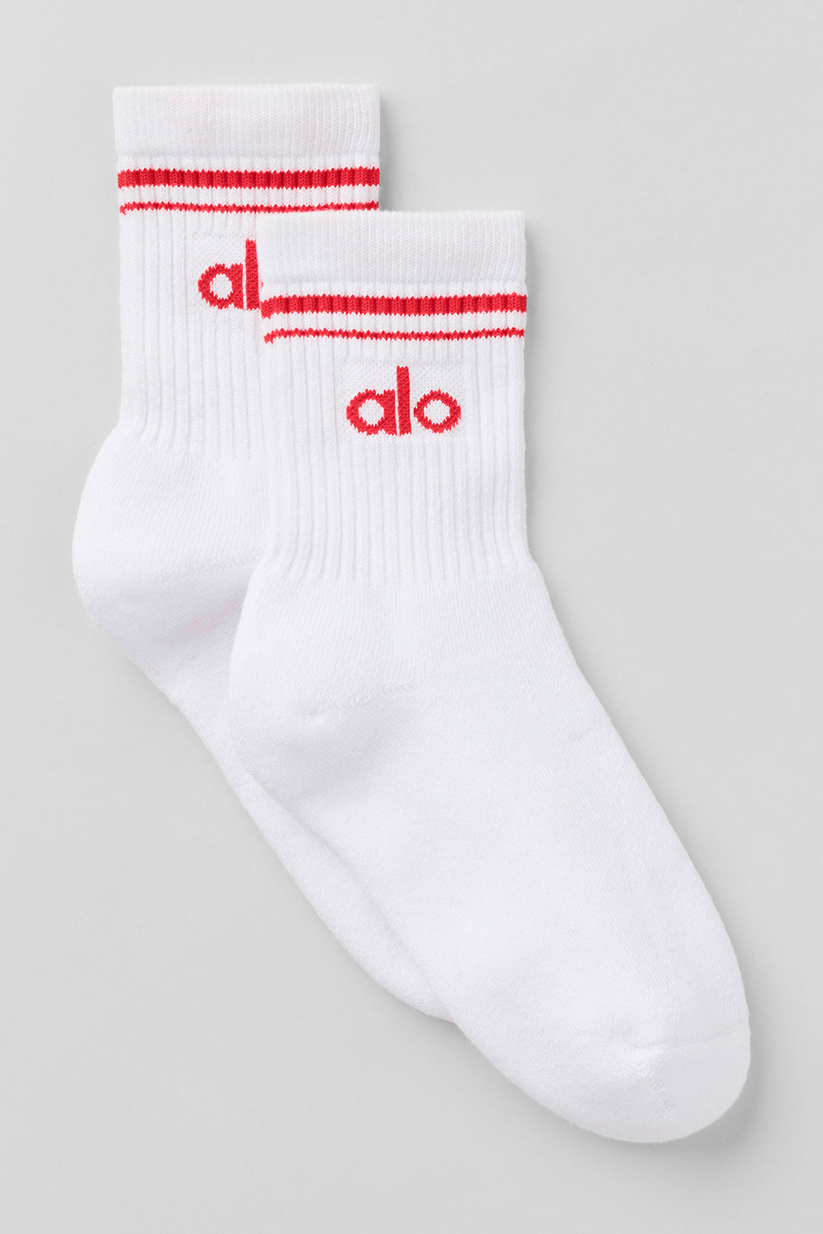 Unisex Half-Crew Throwback Sock - White/Bright Red (A0480U)
