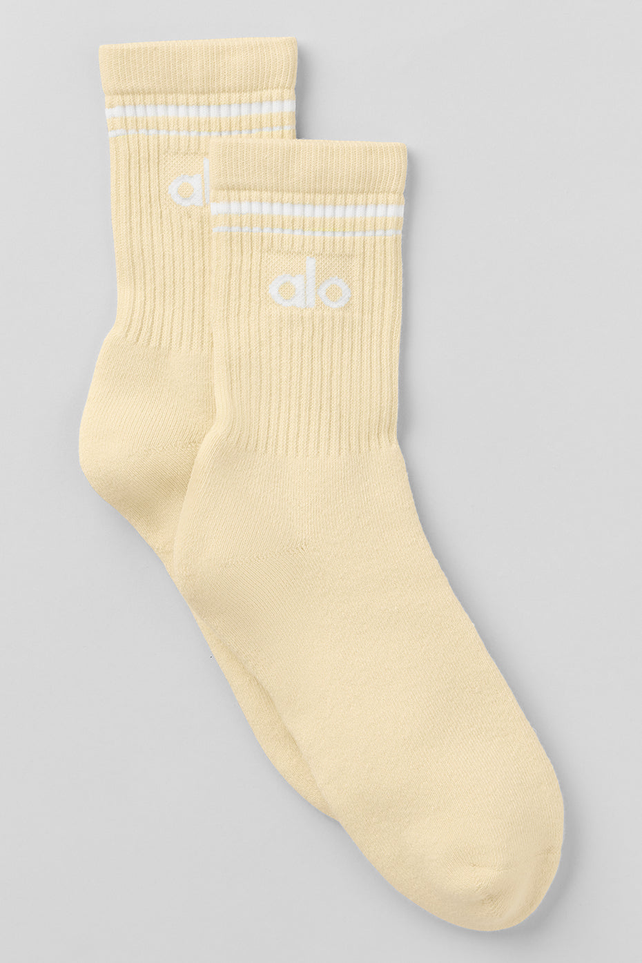 Unisex Half-Crew Throwback Sock - Candlelight Yellow/White (A0480U)
