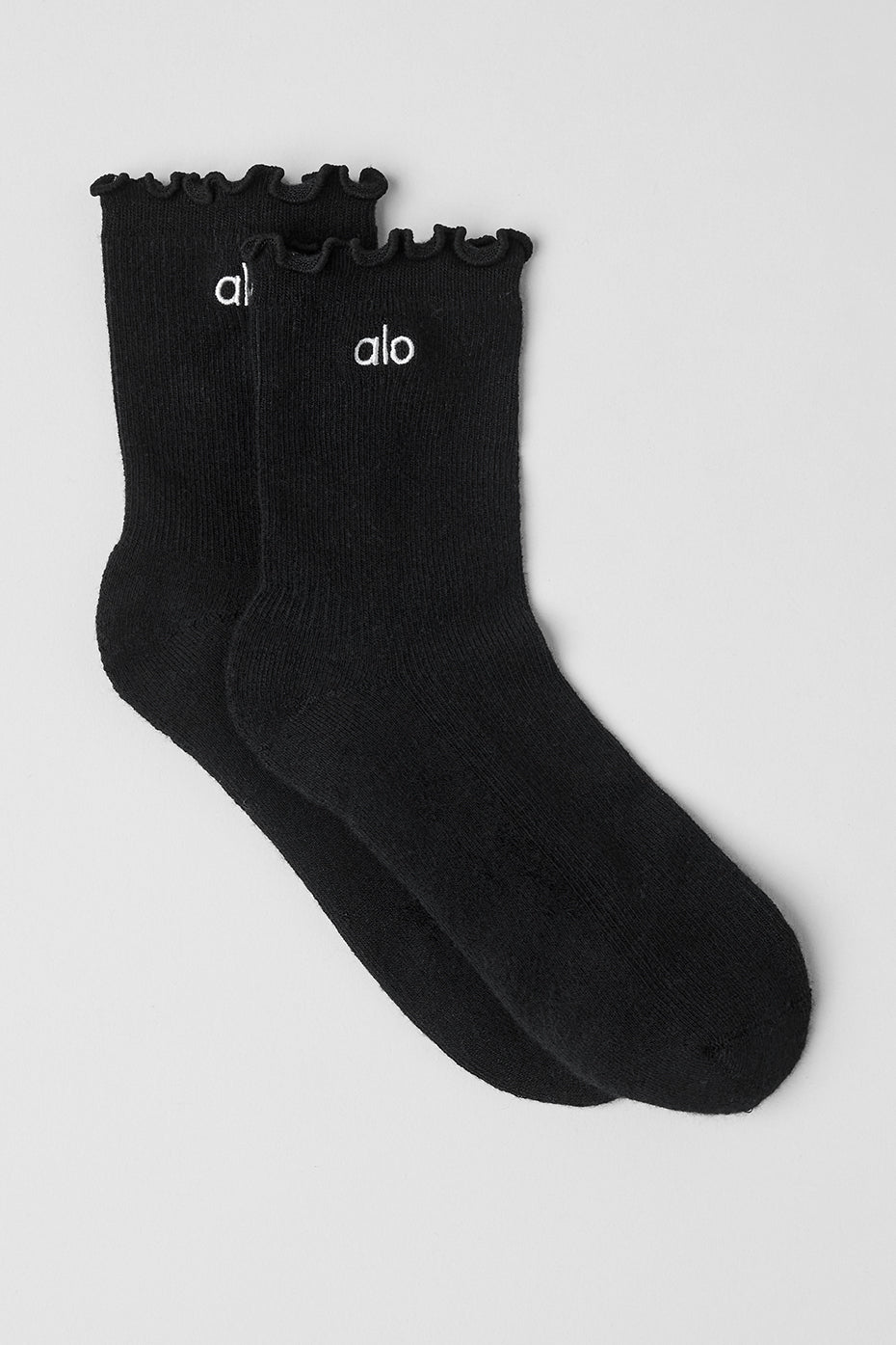 Women's Lettuce Edge Sock - Black (A0660W)