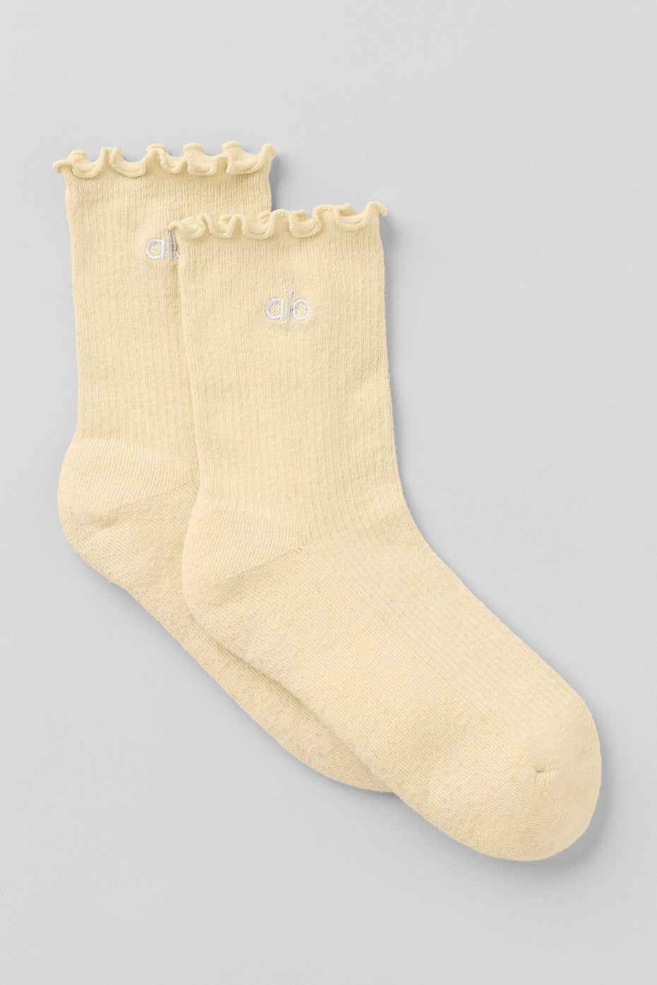 Women's Lettuce Edge Sock - Candlelight Yellow (A0660W)