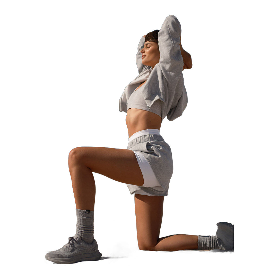 alo Unisex Scrunch Sock - Athletic Heather Grey by Alo Yoga