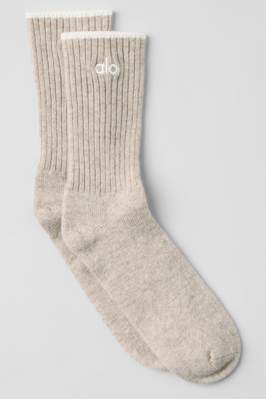 Unisex Wool Cashmere Light Frosted Sock - Winter Latte/Ivory (A0706U)