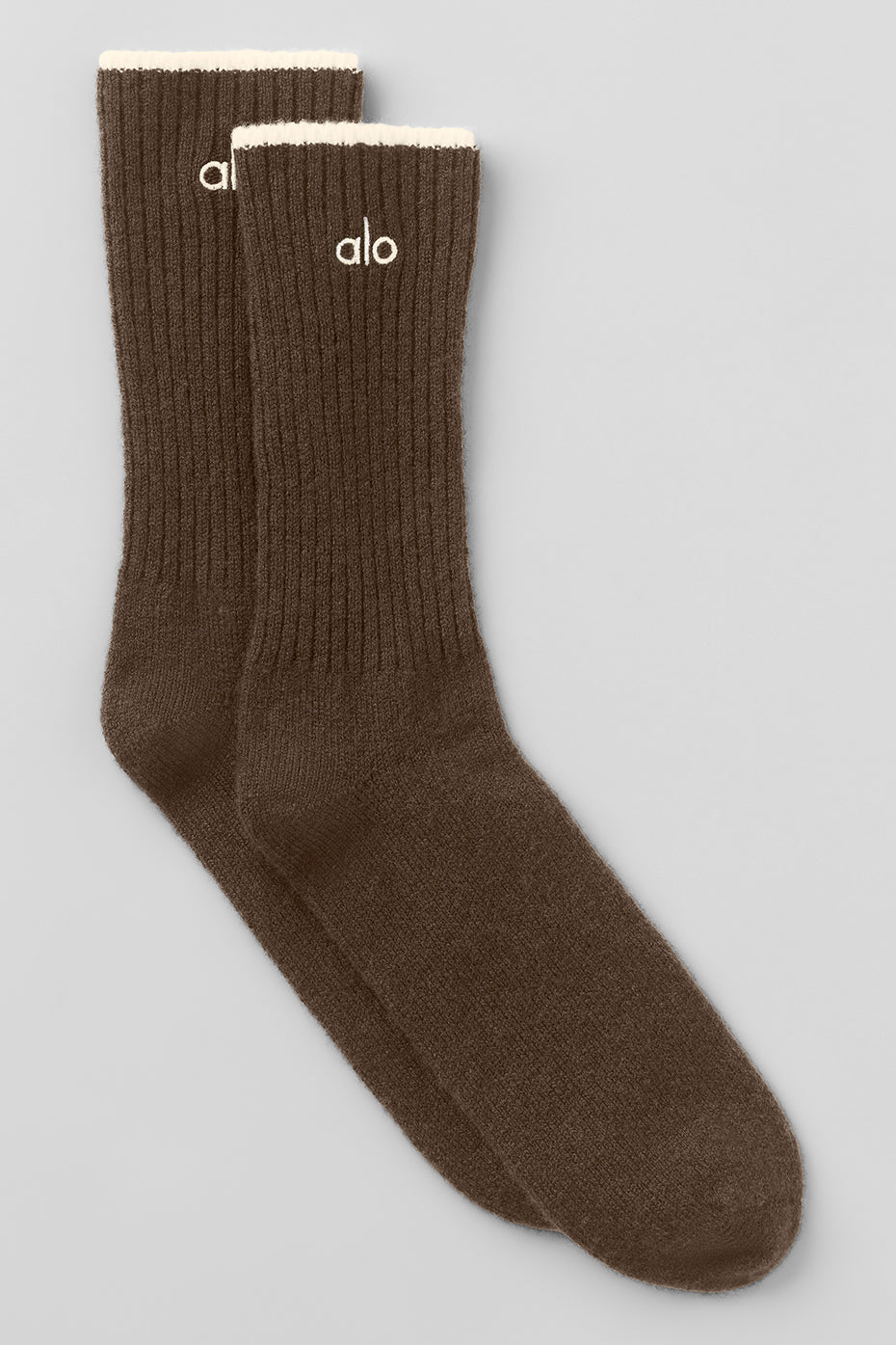 Unisex Wool Cashmere Light Frosted Sock - Espresso Heather/Ivory (A0706U)