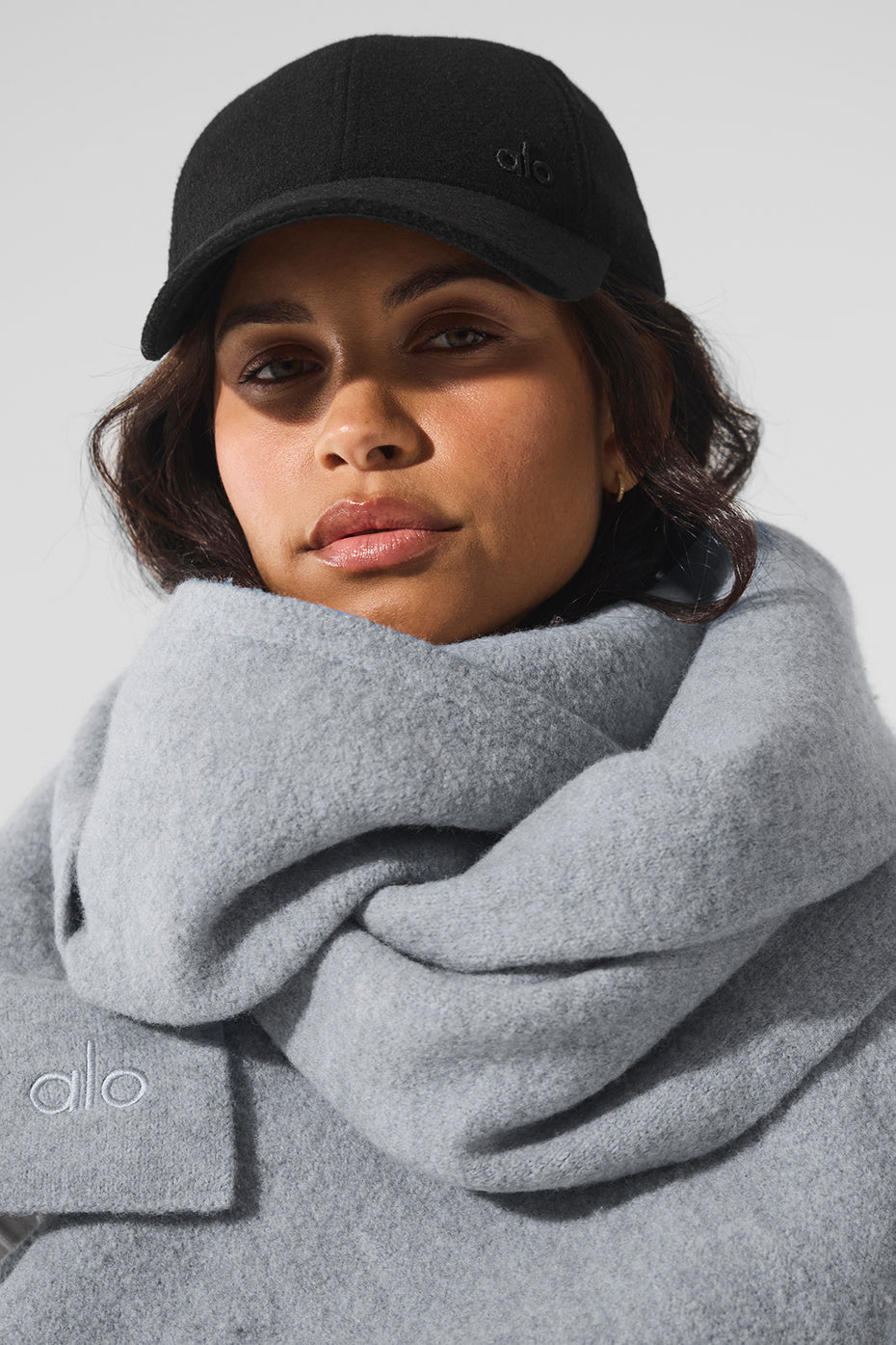 Merino Wool Oversized Scarf - Hazy Heather Grey (A0707U)