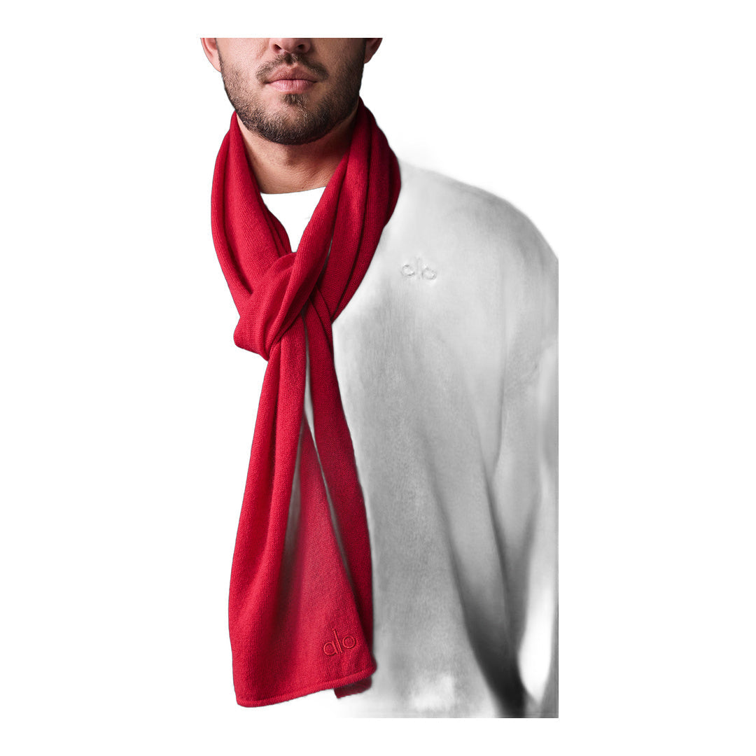 alo Cashmere Light Frosted Scarf - Red Ribbon by Alo Yoga