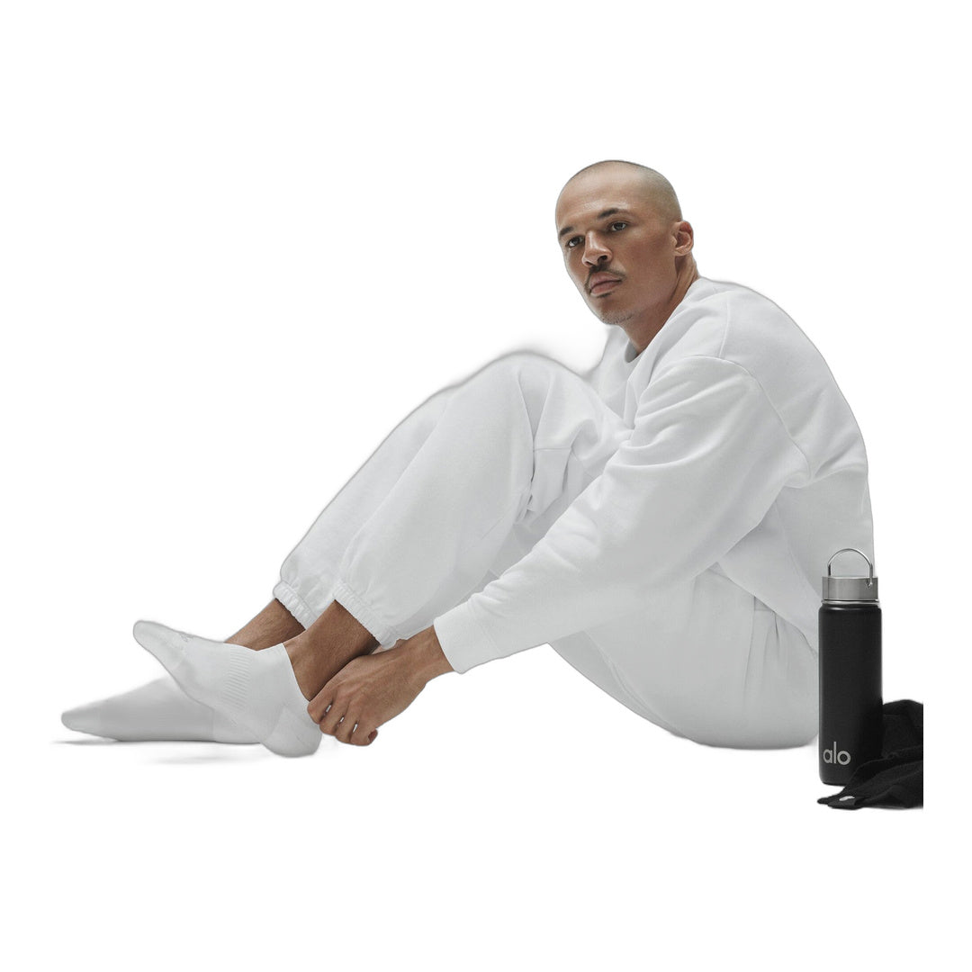 alo Unisex Performance Tab Sock - White/Titanium by Alo Yoga