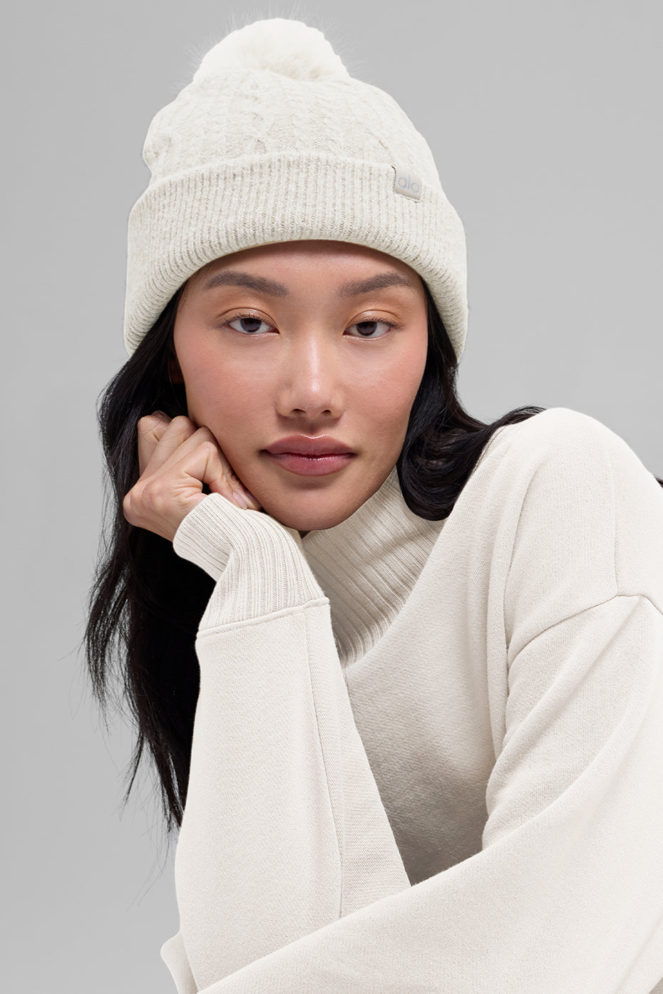 Cable Knit Winter Bliss Beanie - Ivory (A0809U)