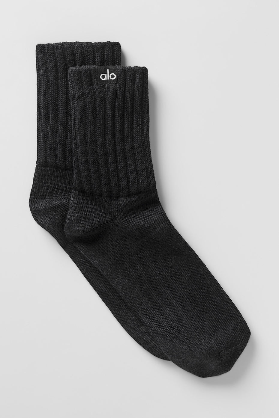 Unisex Half-Crew Scrunch Sock - Black (A0838U)