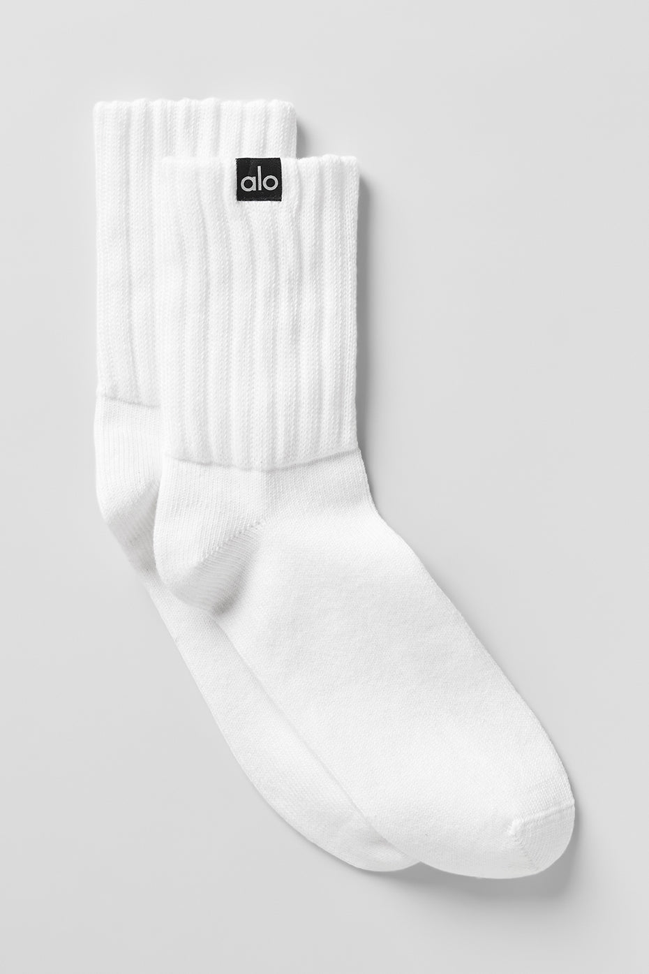 Unisex Half-Crew Scrunch Sock - White (A0838U)