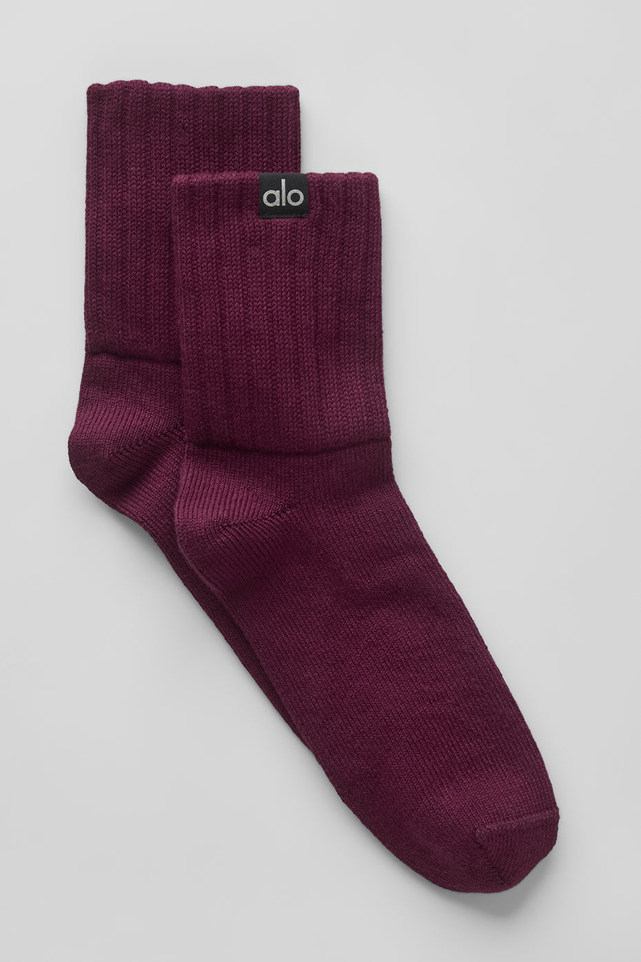 Unisex Half-Crew Scrunch Sock - Burgundy (A0838U)