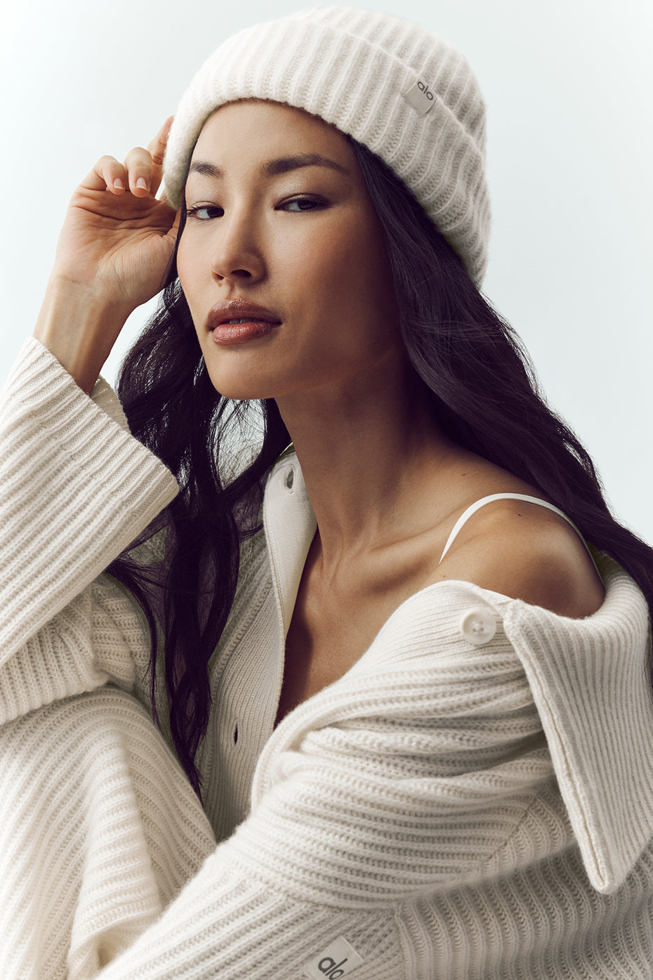 Courchevel Cashmere Beanie - Ivory (A0928UP)