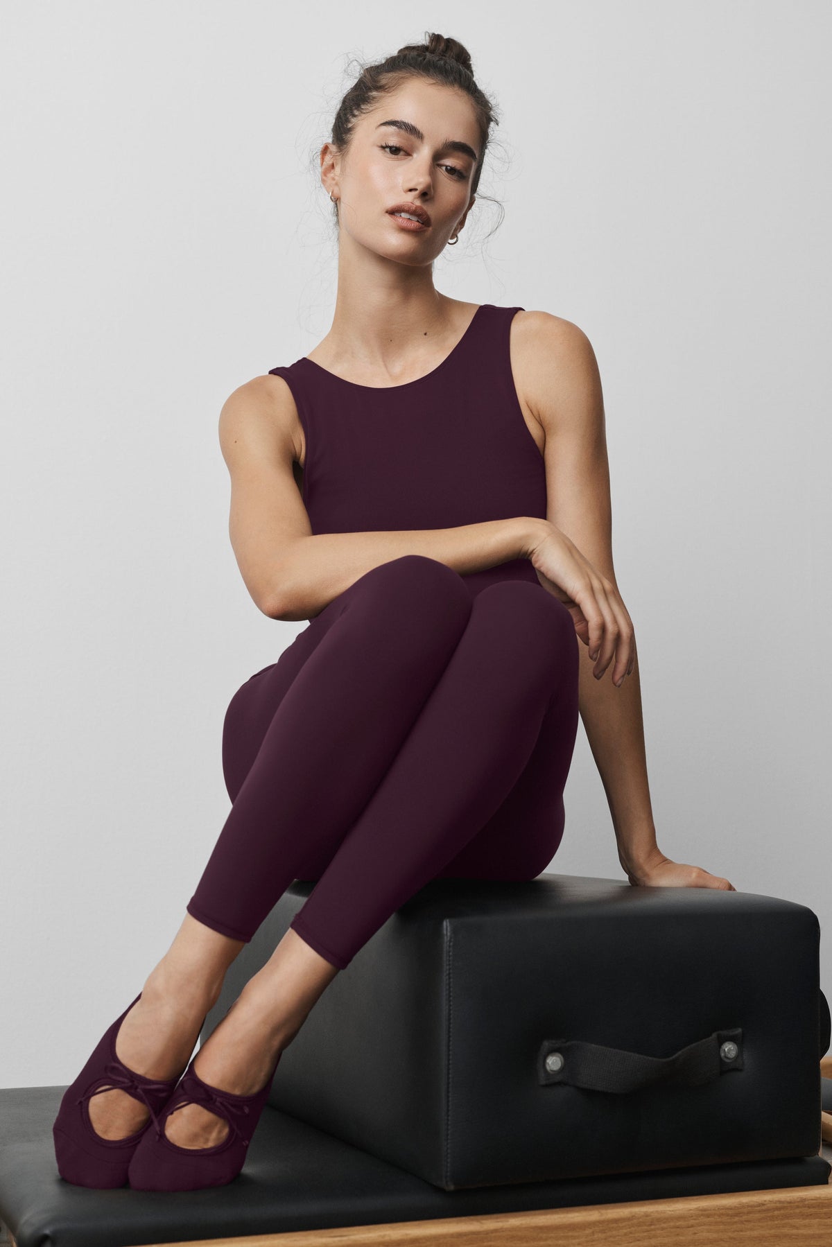 Alo Yoga Ballet Grip Sock in Rich Bordeaux, product image 3 of 3
