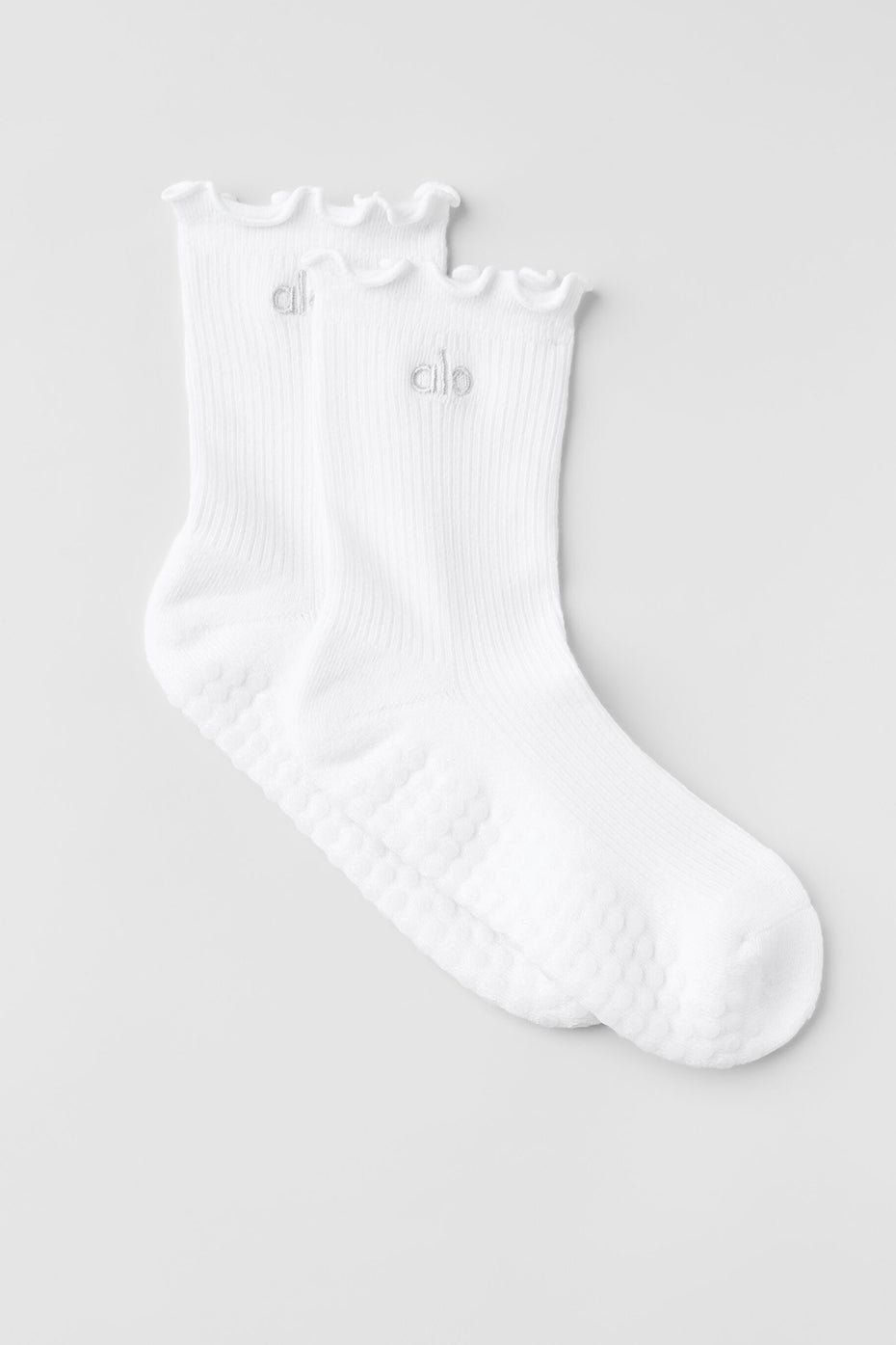 Lettuce Edge Grip Sock - White (A0971W)