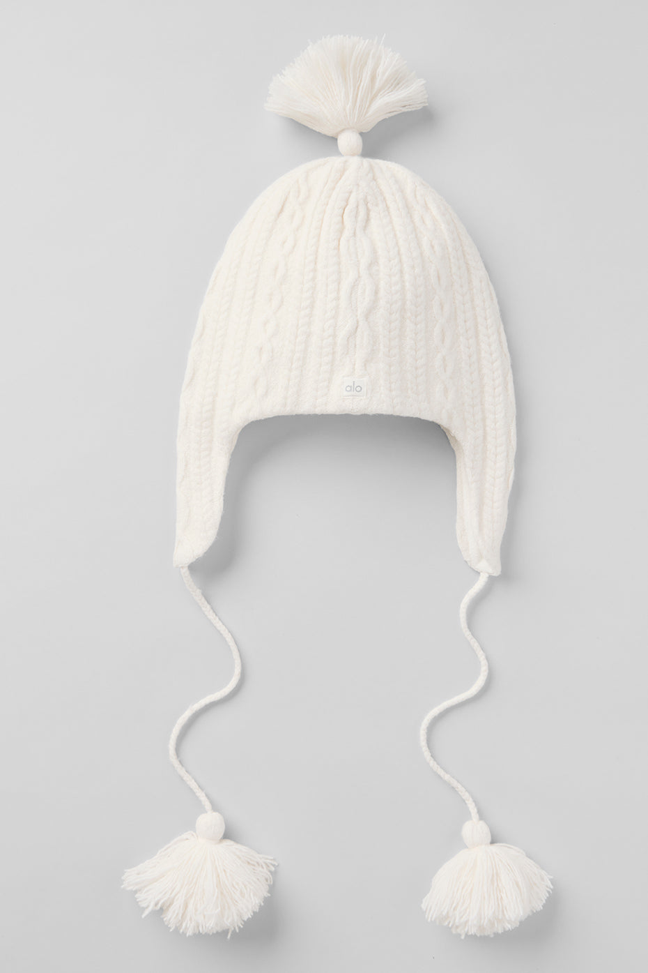 Cable Knit Winter Bliss Earflap Beanie - Ivory (A0992U)