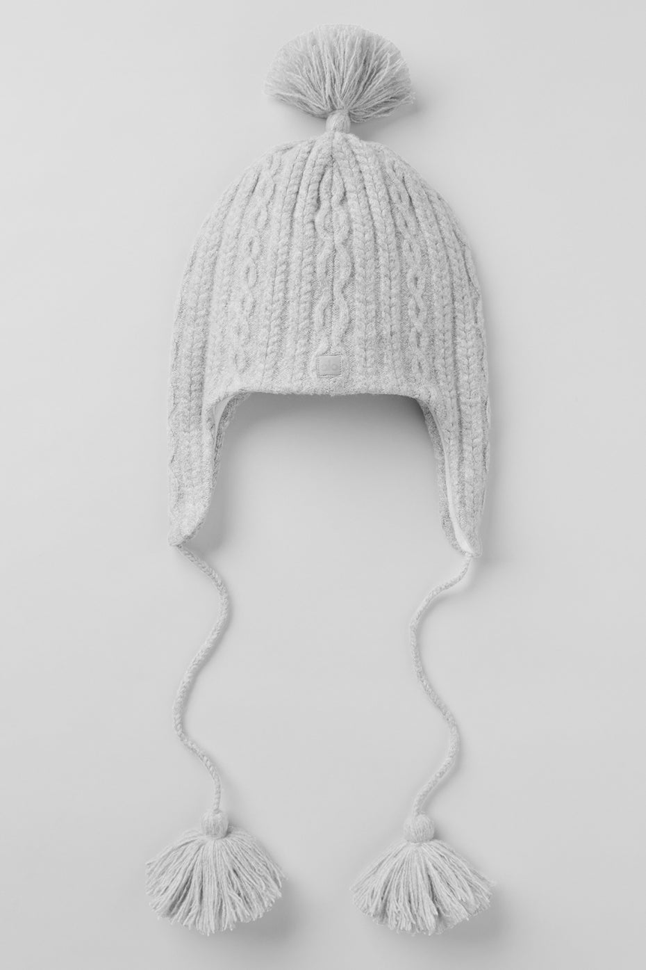 Cable Knit Winter Bliss Earflap Beanie - Athletic Heather Grey (A0992U)
