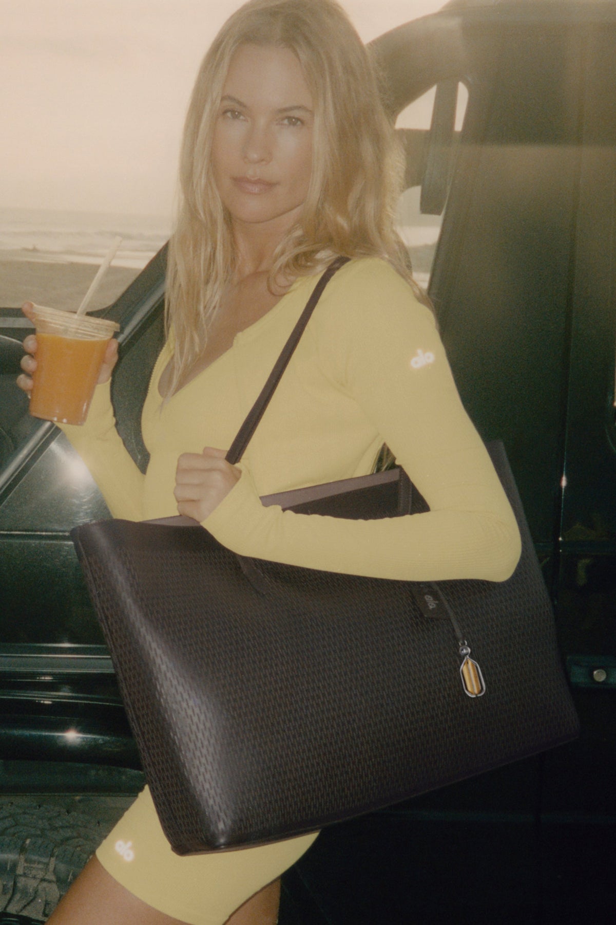 Alo Yoga Leather Mesh Tranquility Tote in Espresso Leather Mesh, product image 6 of 6