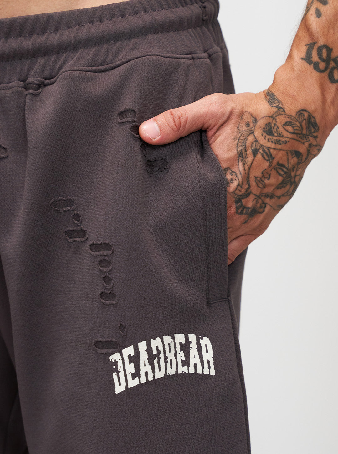 Distressed Ash Grey Shorts by DEADBEAR