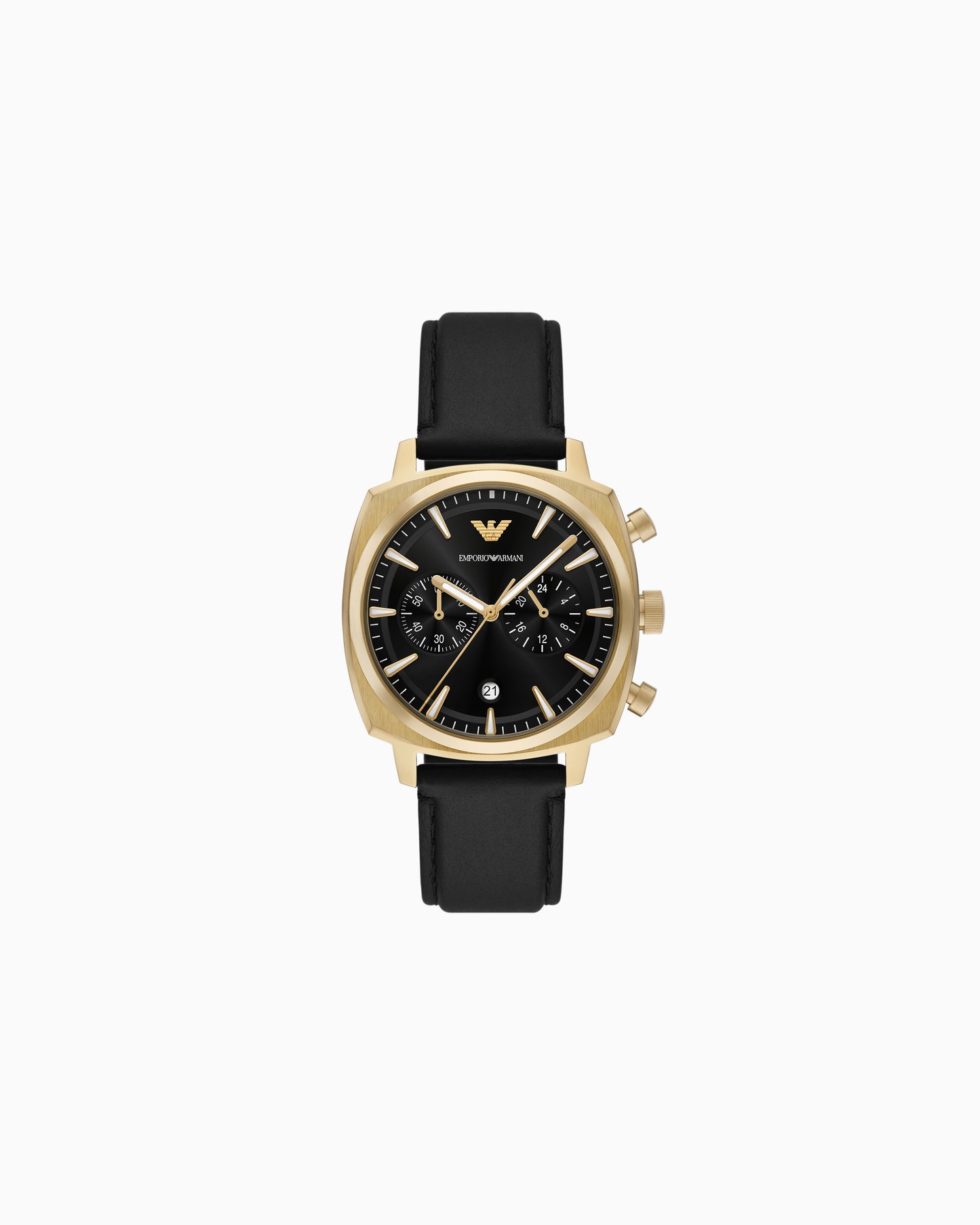 Chronograph Black Leather Watch (AR11690)