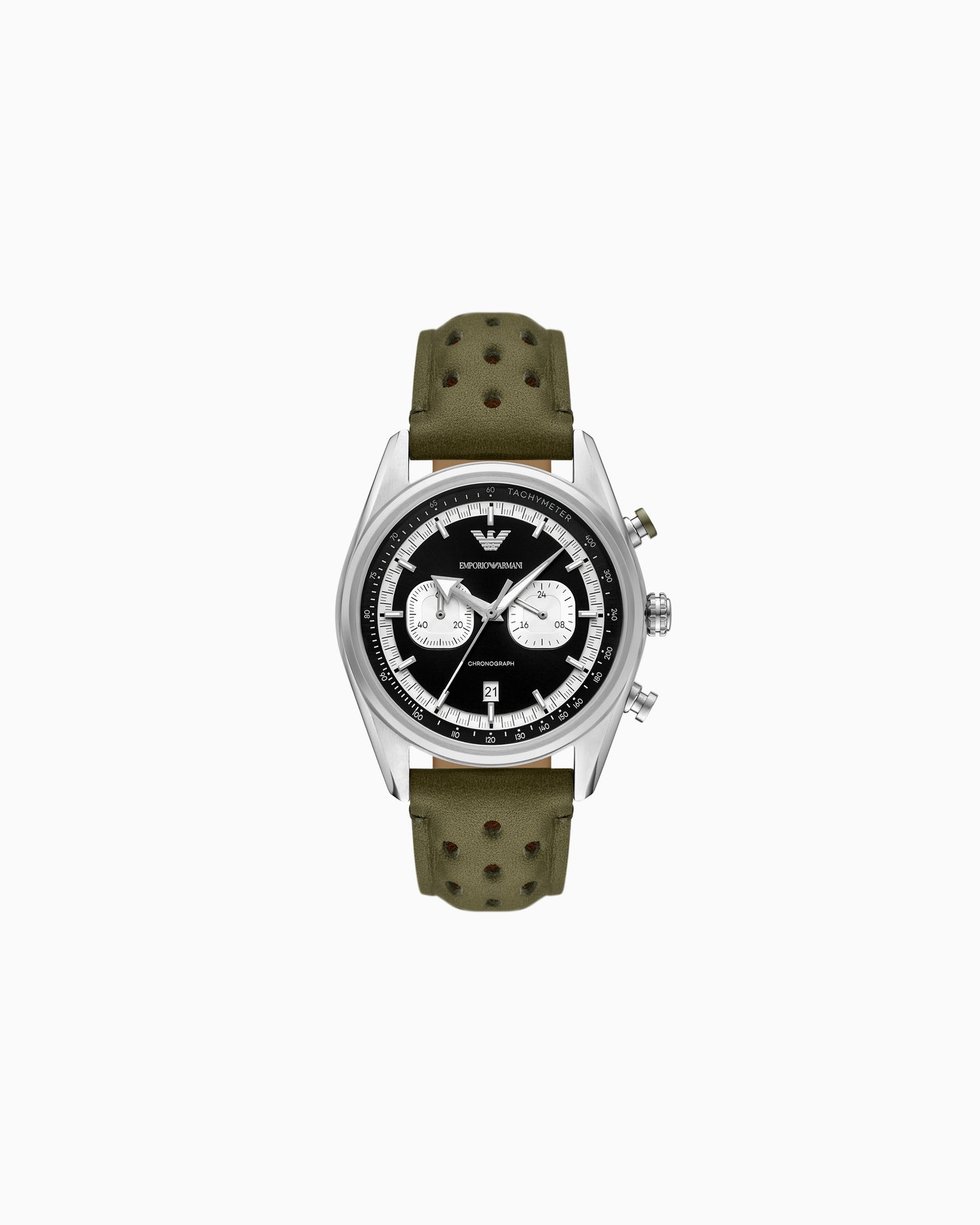 Chronograph Green Leather Watch (AR11709)
