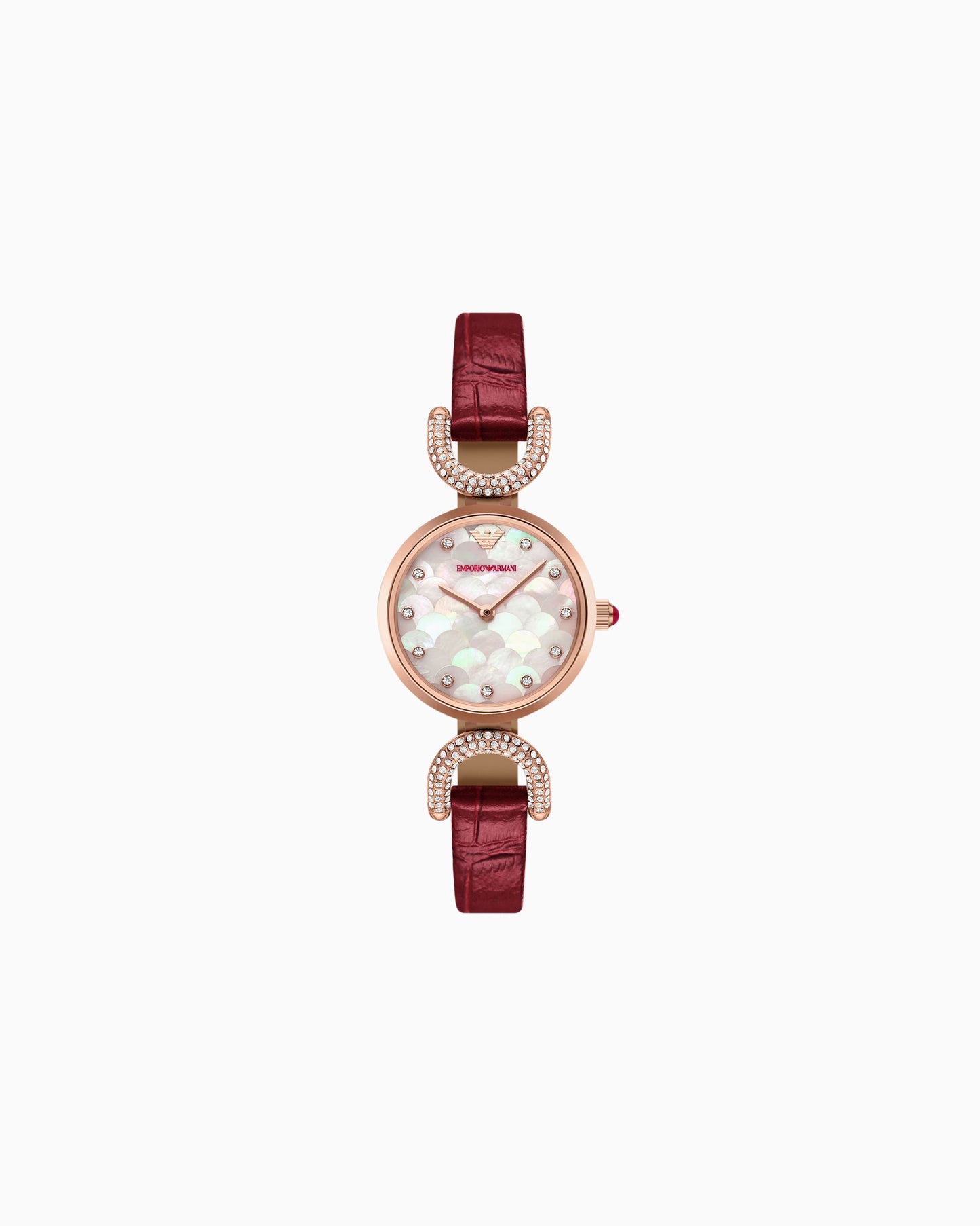 Lunar New Year Two-Hand Burgundy Leather Watch (AR11737)