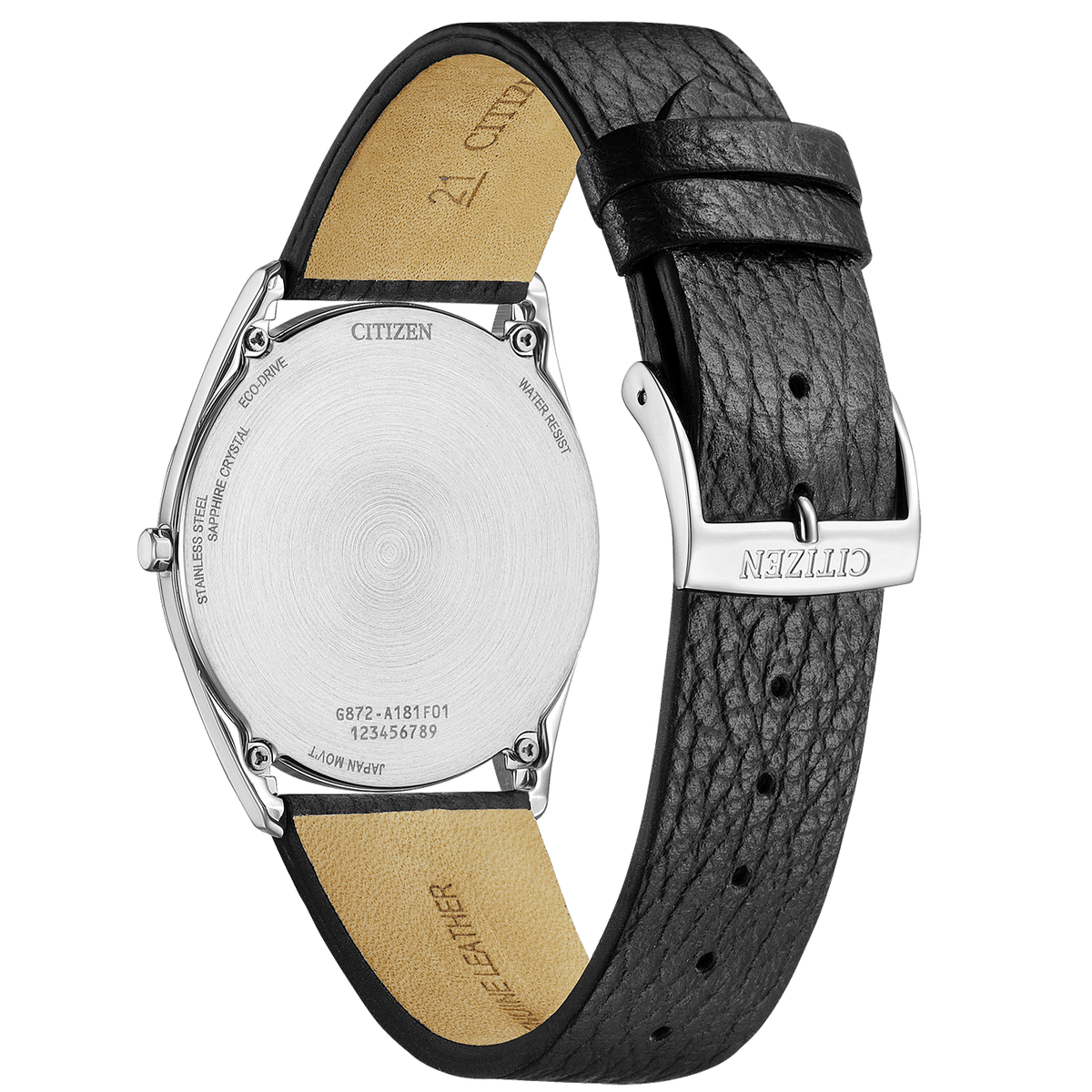 Citizen Suratto Eco-Drive Silver Dial Men's Watch AR3120-16A – case back