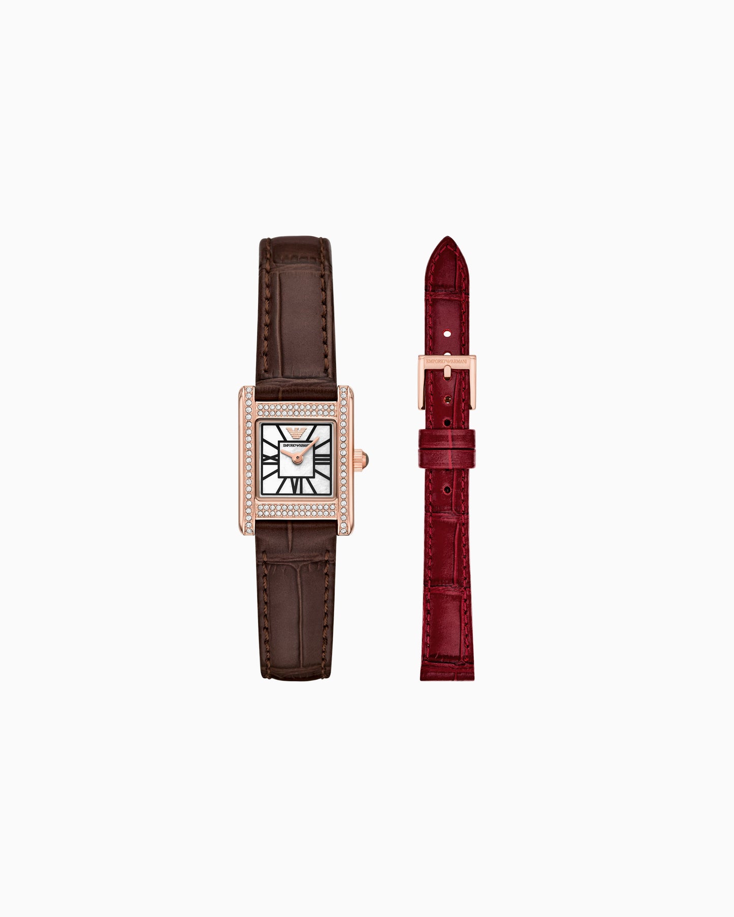 Interchangeable Leather Strap Watch Set (AR80083SET)